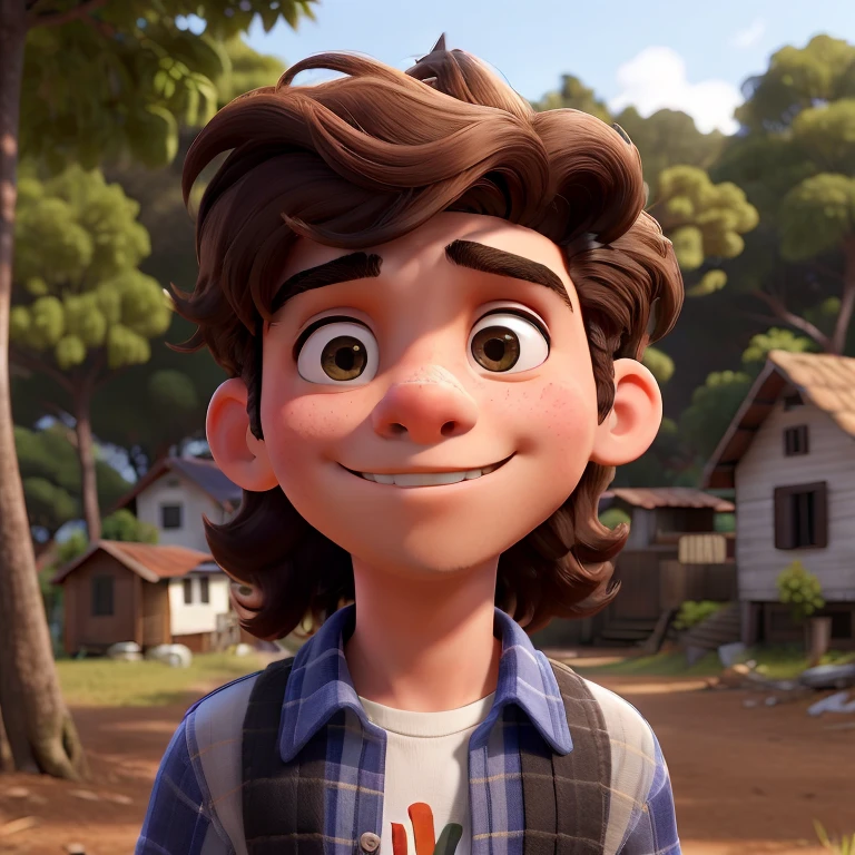Um de um adolescente, homem,cabelo liso , sentado em uma cadeira