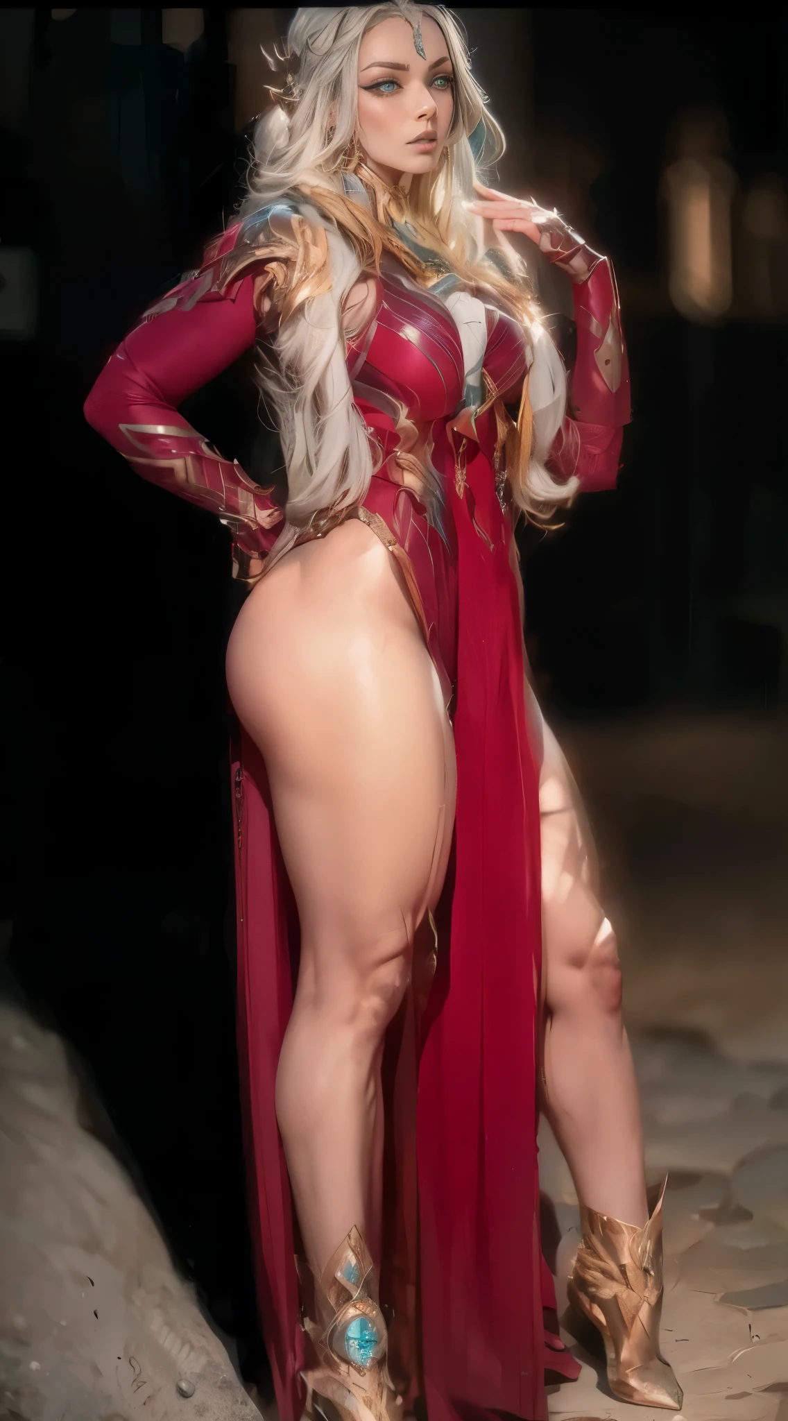 garota musculosa, Asgard，Valkyrie，Senhora Cavaleiro，anatomia correta，epic fantasy digital art，obra-prima，8k，high definition resolution，Desenho detalhado，alta qulidade，, Epic composition,