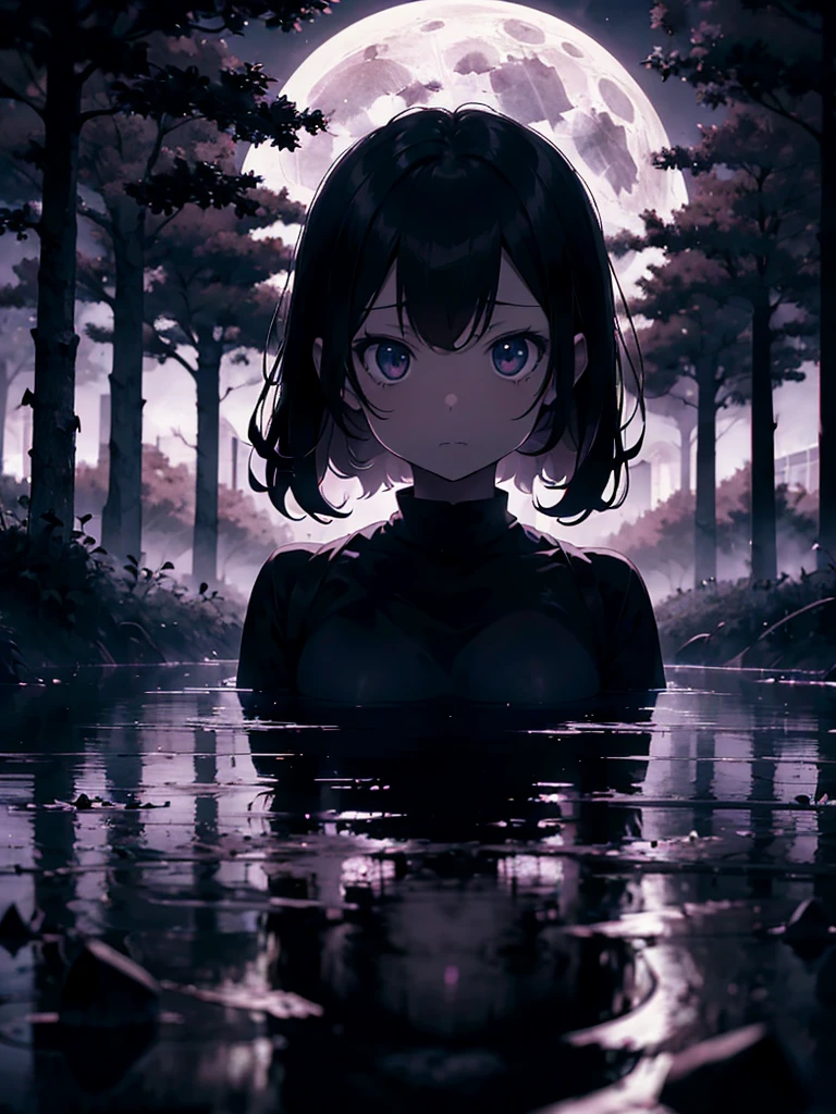 (Kyle Thompson:1.3), anime-style, girl, abandoned park, black roses, death symbol, moonlight, depth, shallow focus, cross shadow, photorealistic, contrast, synthesis, medium difference, dramatic, symbolic, eerie, night, moonlit, mysterious, dark, ethereal, haunting, surreal, atmospheric, artistic.