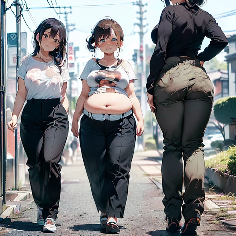 (You must follow these instructions:2),masterpiece, Highest quality, Very detailed,(My pants were covered in thick semen:2),(The girl walking in front of me is wearing soft pants, and through them the unevenness of the sports panties she is wearing is vaguely visible, and this is depicted delicately and carefully.:2.1),(Full body of a petite, dark-haired girl seen from behind:1.4),(on the face of her trousers that is appearing smooth convexoconcave over the panty:2.2),(A short Japanese woman is walking alone with her back turned:1.8),(A petite woman with dark hair is seen walking down the street, wearing a casual outfit and showing her whole body.:2.3),(The crack of her butt doesn't go in that deeply.:2.5),(This short woman has her pants tightly fitted over her cute butt, but underneath the fabric you can clearly see the gap between her panties and her butt.:2.2),(The shape of the buttocks of the panties, which can be clearly seen through the pants:2.1),(This woman's dirty panties are wedged between her tightly fitted trousers and her soft ass, the outline of which is clearly visible through the thin fabric of her trousers.:2.1),(The woman walking ahead of me had her stinky panties and the line between her butt and her pants was clearly visible through the fabric.:2.1),(in her clothing ejaculated over and over:3.7),(She has the innocence of a young girl.:1.8),(Back view of a woman walking down the street in Tokyo:2.6),(A woman walking, seen from behind at a distance.:2.3),(A slightly plump face:1.5),(A little small in height:1.6),(Slightly thick legs:1.4),(Slightly short legs:1.6),(She looks like a Japanese idol:1.5),(normal body structure:1.9),(In fact, this girl's crotch is soaking wet with love juice.:2.3),(elected mens chasing her:2.5),(A little bit of defecation is coming out of the anus hidden in the pants.:2.2),(Portrait of a short, young woman:3.2),(This woman wears slimy, smelly panties inside her pants:3)