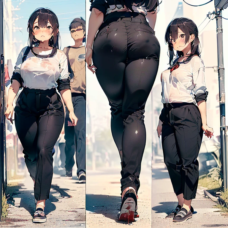 (must be follow these prompts:2),masterpiece, best quality, extremely detailed,photorealistic,(dry and harden seminal discharge united with her clothes:1.7),(one woman:2),(alone:1.5),(genuine japanese looks:1.5),(japanese pretty woman:1.5),(adult woman but girly looks:1.4),(girlish face:1.6),(casual clothes on:1.4),(adorable face:1.4),(in tokyo:1.4),(a little plump face:1.5),(a little tiny height:1.3),(a little fat legs:1.3),(a little short regs:1.2),(a little plump hip:1.3),(natural face:1.8),(hardened chino pants is vital for her:1.5),(remarkable hardened chino pants on:1.5),(usual face:1.6),(must be her chino pants on:1.5),(she looks like japanese idol:1.5),(do not cut out her clothes:1.5),(normal body structures:1.9),(displayed one woman on single picture:2),(irresistible voluptuous expression:1.5),(irresistible voluptuous body style:1.5),(must be fully clothes on:1.8),(a little plump japanese woman:1.2),(viscously penetrated chino pants on her:1.3),(a little plumpy legs:1.3),(worst pennis ejaculated in her arsehole again and again but her chino pants on:1.7),(she is very tired to faint away but her clothes on:1.8),(she looks exhausted with viscously clothes on:1.8),(her booty is too frousy but her chino pants on:1.7),(viscously arsehole and vagina but her chino pants on:1.6),(she looks like a ta:1.7),(numerous cum in her vagina but her chino pants on:1.8),(unbelievably creampied but her chino pants on too much:1.8),(ejaculated in her pussy again and again but her chino pants on too much:1.9),(her vagina is like a seminal tunk but her chino pants on:1.3),(numerous cum in her chino pants too much:1.6),(too bad seminal odor:1.6),(numerous semen in her chino pants:1.8),(oldest cum remains inner chino pants too much:1.9),(her chino pants thoroughly penetrated with oldest semen and a little dried too much:1.6),(her inner chino pants is viscous:1.9),(her arsehole is creampied but her chino pants on:1.8)