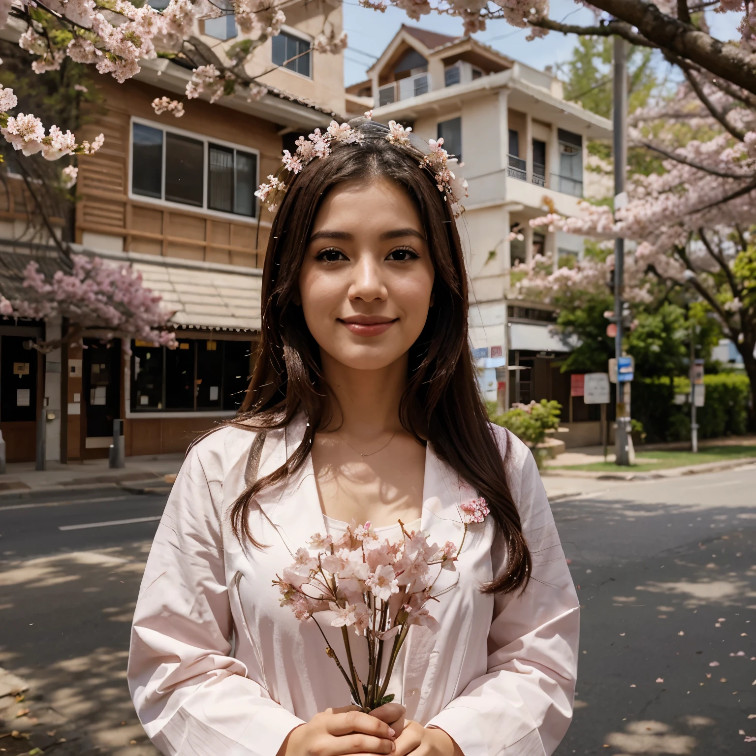 Happy birthday Paty with cherry blossoms