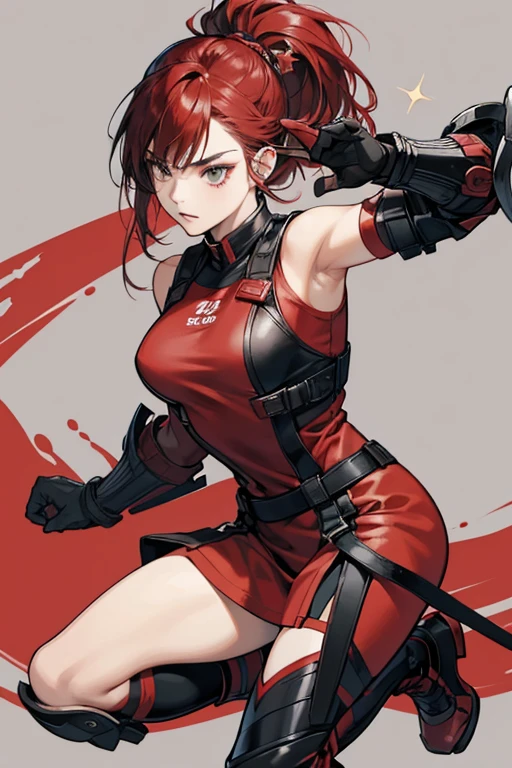 She wears a red and black Tekken Force Battle suit, complete with dark navy gloves. It features a chest guard, shoulder and knee pads and shin guards, colored grey. She also wears flat shoes, making it one of her only outfits in the series where Anna isn't wearing high heels of some kind.

It is in contrast to her usually more glamorous looks from Tekken, but retains the red color palette that is her signature. Her hairstyle is also more wild compared to her appearance in the mainline Tekken games. SPARKLE; GLITTER