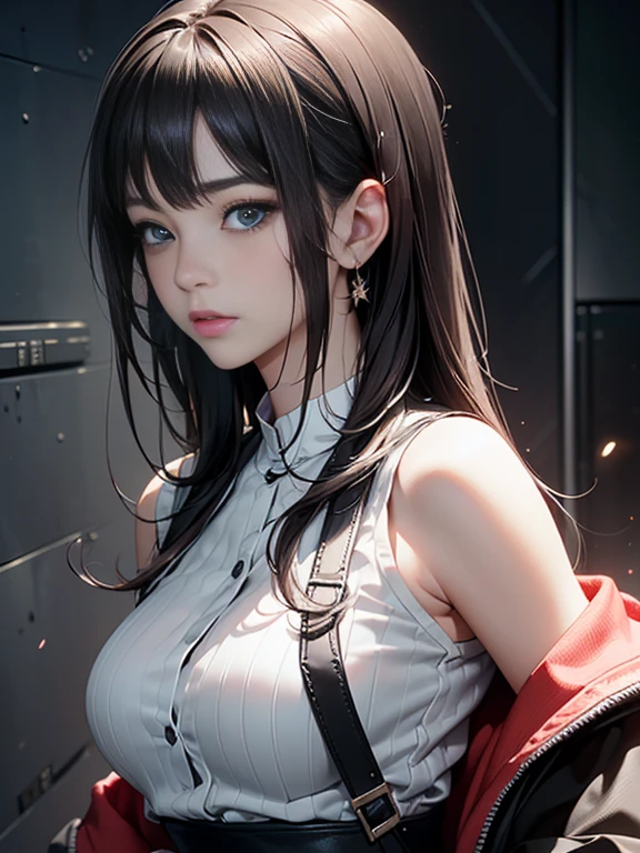 ((((best quality))))、(((Super fine CG16K wallpaper)))、(((masterpiece)))、(((Ultra Detailed)))、(((Extremely detailed)))、((１people&#39;woman))、Mature woman、24 岁woman、((Japanese face))、((Very beautiful face))、((beauty:1.5))、((straight long ponytail:1.5、Bangs))、(Shiny Brown Hair)、beauty精致的眼睛、Big eyes and double eyelids、Brown eyes、Raise an eyebrow、high nose、Small nostril、Little mouth、Tempting lips、beauty的胸部、(Huge sagging breasts，)、Showing cleavage、Full figure、(Fat body type)、Perfect proportion、Perfect anatomical structure、perfect composition、beauty细致的阴影、beauty的Natural light线、beauty的细节光芒、Depth of writing boundaries、(((High chroma)))、(((real:1.9)))、((vivid:1.5))、((edge:1.6))、((beautiful skin))、((Texture))、((realな皮膚感))、(((Thigh high cowboy shot:1.6)))、((From the front view:1.6))、((Smile:1.6))、(Eyes on me:1.5)、Daytime Stadium、Bright sunshine、Natural light、(((outdoor stadium:1.5)))、(Walking posture:1.5)、(((good exercise_Blue clothes、Dolphin shorts_White clothes:1.6)))、((earrings、Wearing a necklace:1.3))、