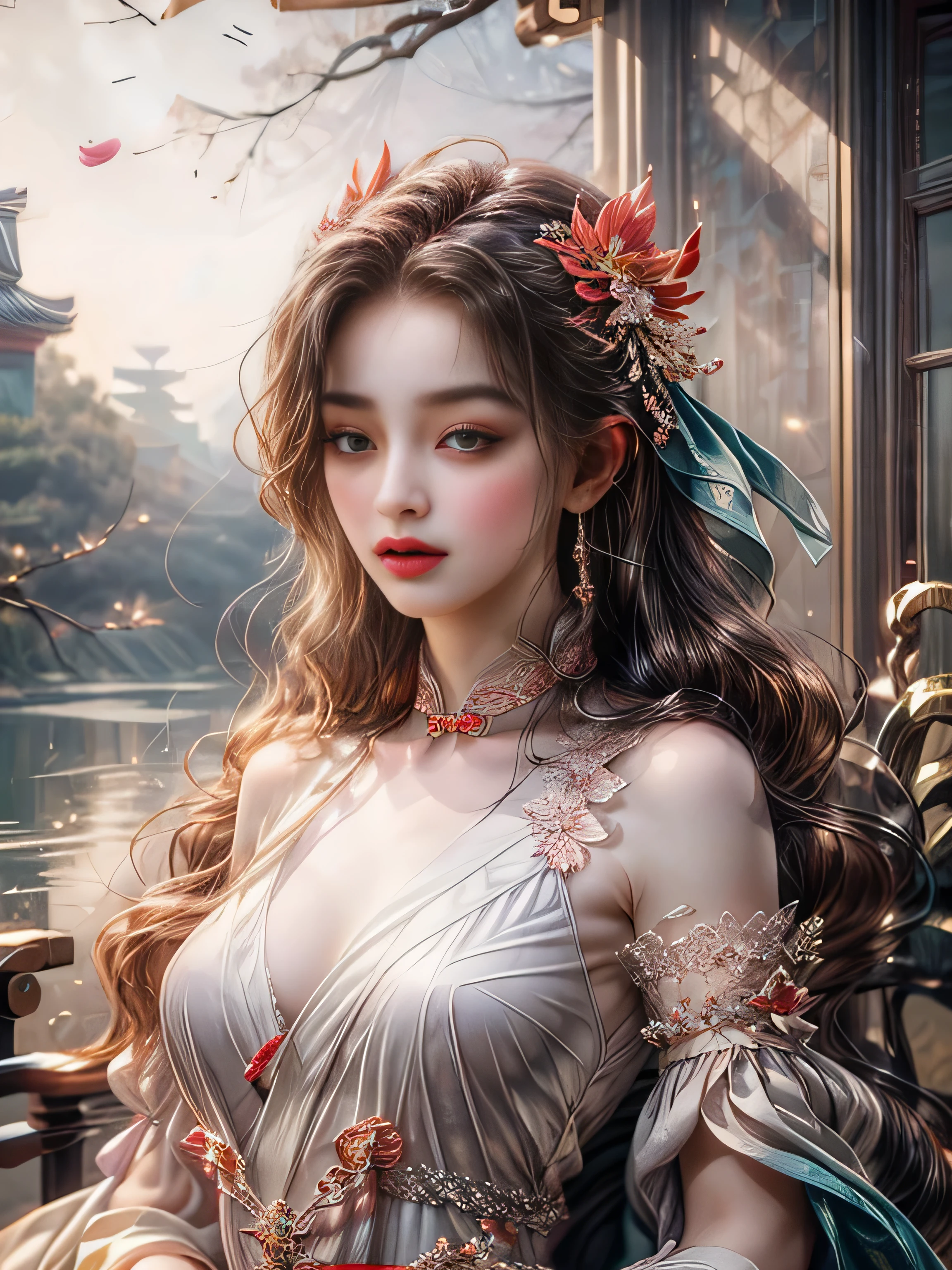 arafed image of a couple of man and woman hugging each other in Peach Garden, in wedding clothes, Peach Garden detailed background, xianxia fantasy, jingna zhang, game cg, wuxia, inspired by Chen Yifei, xianxia, xianxia hero, 2.5 d cgi anime fantasy artwork, heise jinyao, chinese fantasy, beautiful render of tang dynasty, heise-lian yan fang, 8k character details, high quality anime art, high quality illustration, detailed anime wallpapers, detailed anime art, hyper-realistic, elegant, high quality realistic anime art, (intricate and beautiful decoration [Dense detail]), ((Precisely drawn eyes))[Perfect eyes detailed((Beautiful eyes like jewels)Iris drawn in precise detail)[clearly drawn pupils]],[eyes light[Pinpoint lighting for the eyes]],[long and beautiful eyelashes],[precisely drawn hair [Beautiful and lustrous hair detailed]], (Perfectly hand detailed [Beautiful fingers with no damage [beautiful nails]]),(perfect anatomy(perfectly balanced proportions))[[full body portrait]],[ideal color coordination(Accurate simulation of light and material interactions)],([Precision Detail](detailed,高fine)),[Visual art that tells a story],((highest quality)fine[[High density drawing]])(4K Quality)