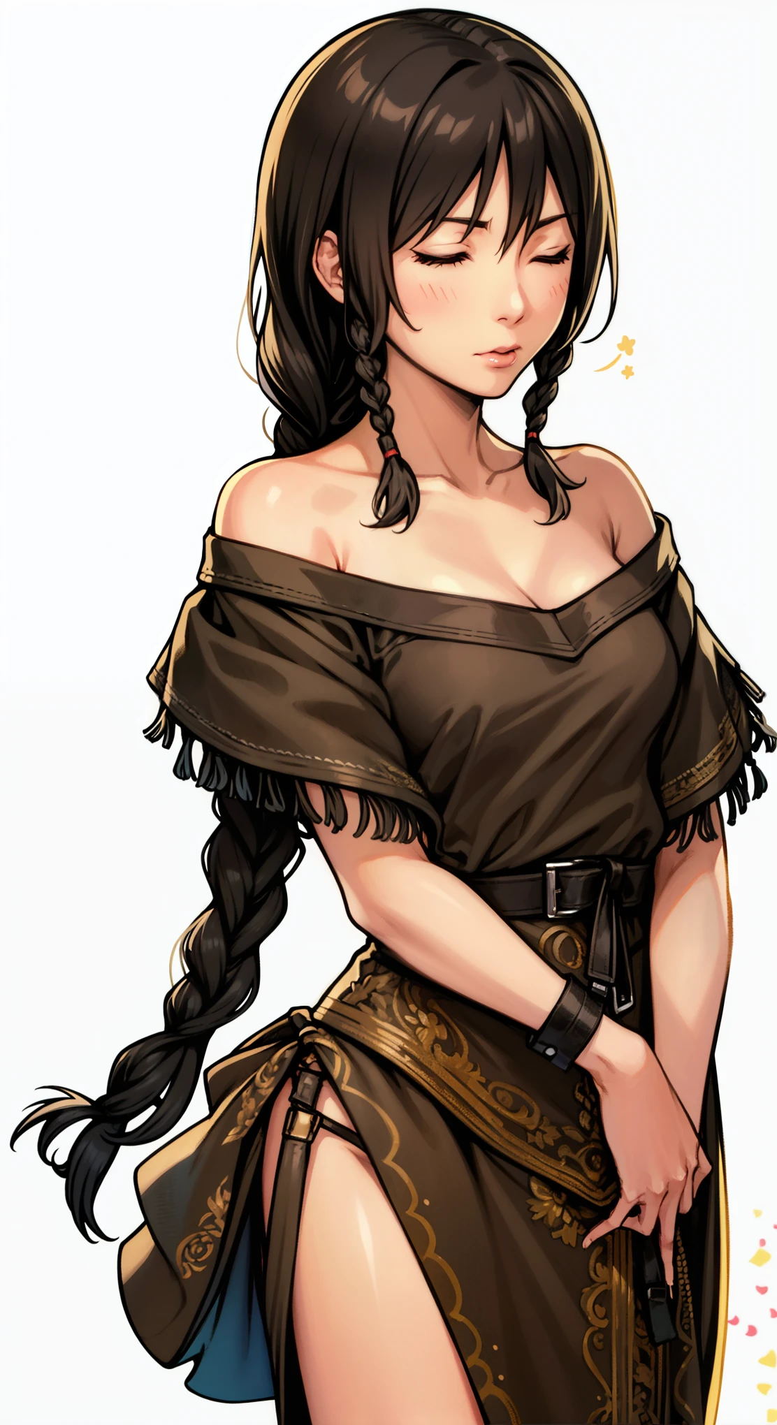Closing eyes, braid