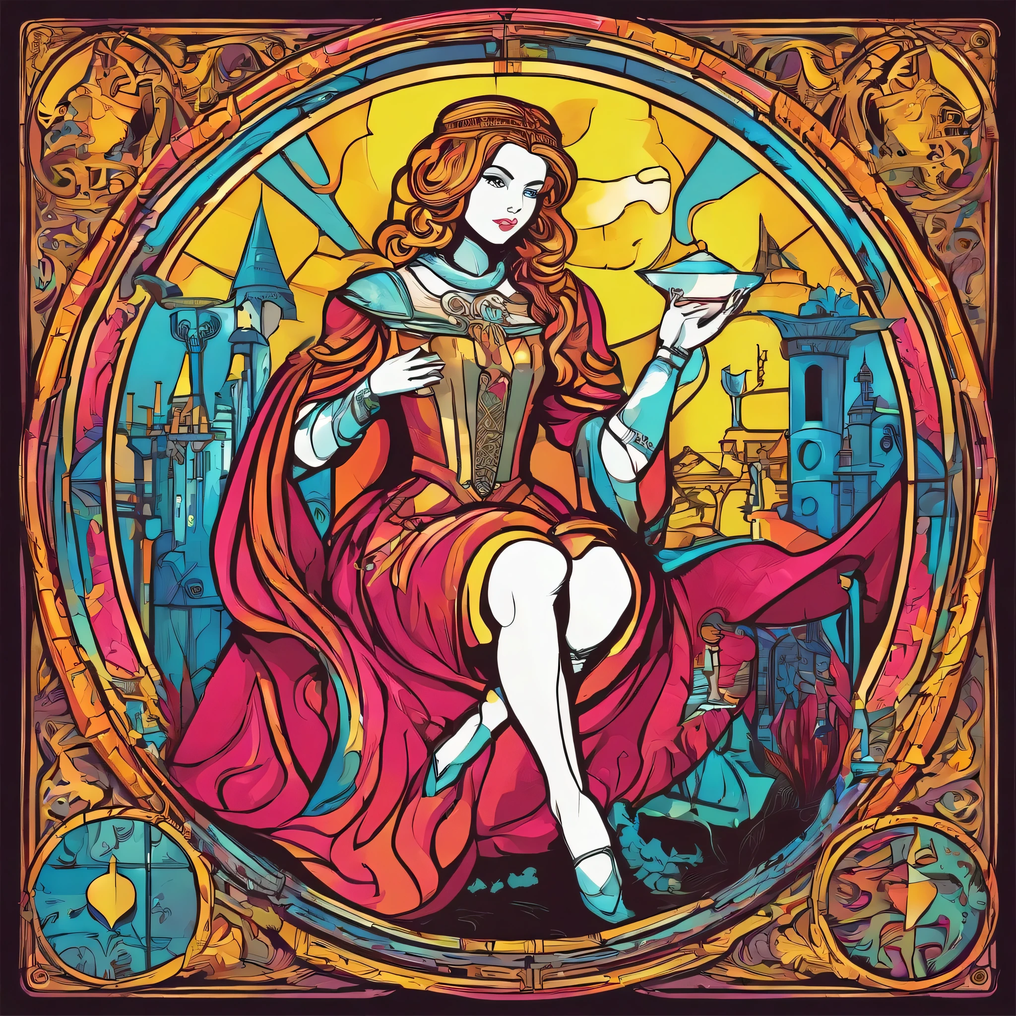 Medieval fantasy world,Sitting female Emblem