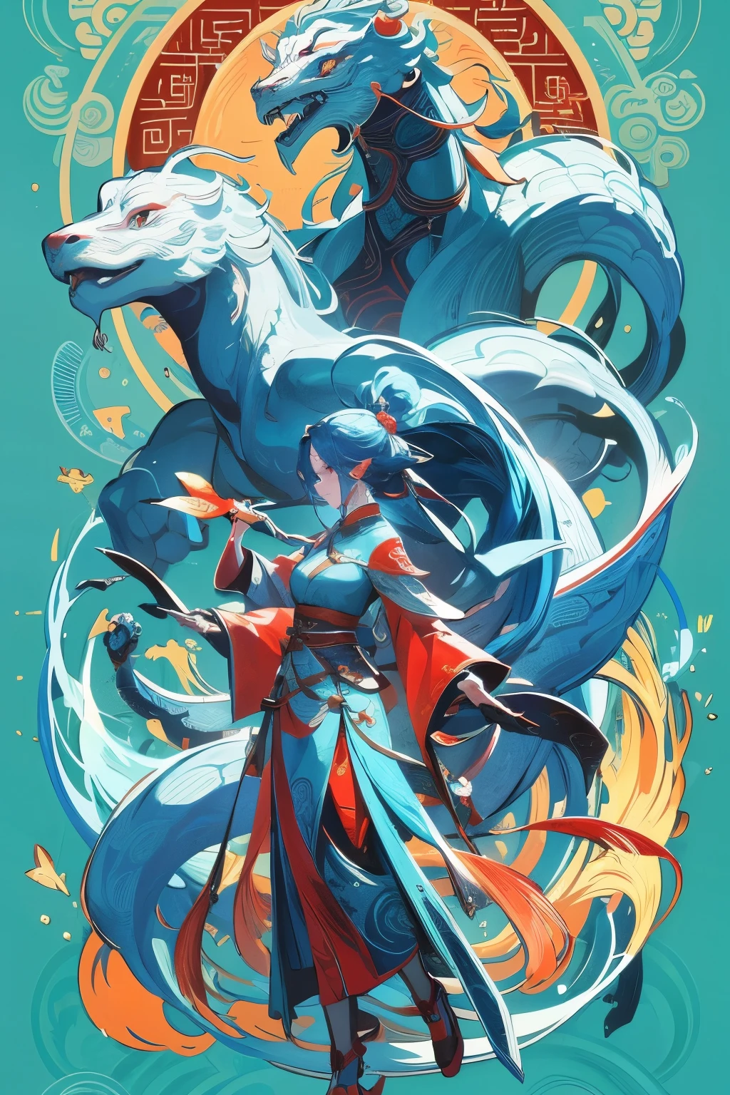 Cover page, The four great folk legends of ancient China, The Legend of the White Snake, Baishaden, Flat Design, Vector illustration, Graphic Illustration, Detailed 2D illustrations, Flat Illustration, Digital Illustration, Digital Art,
