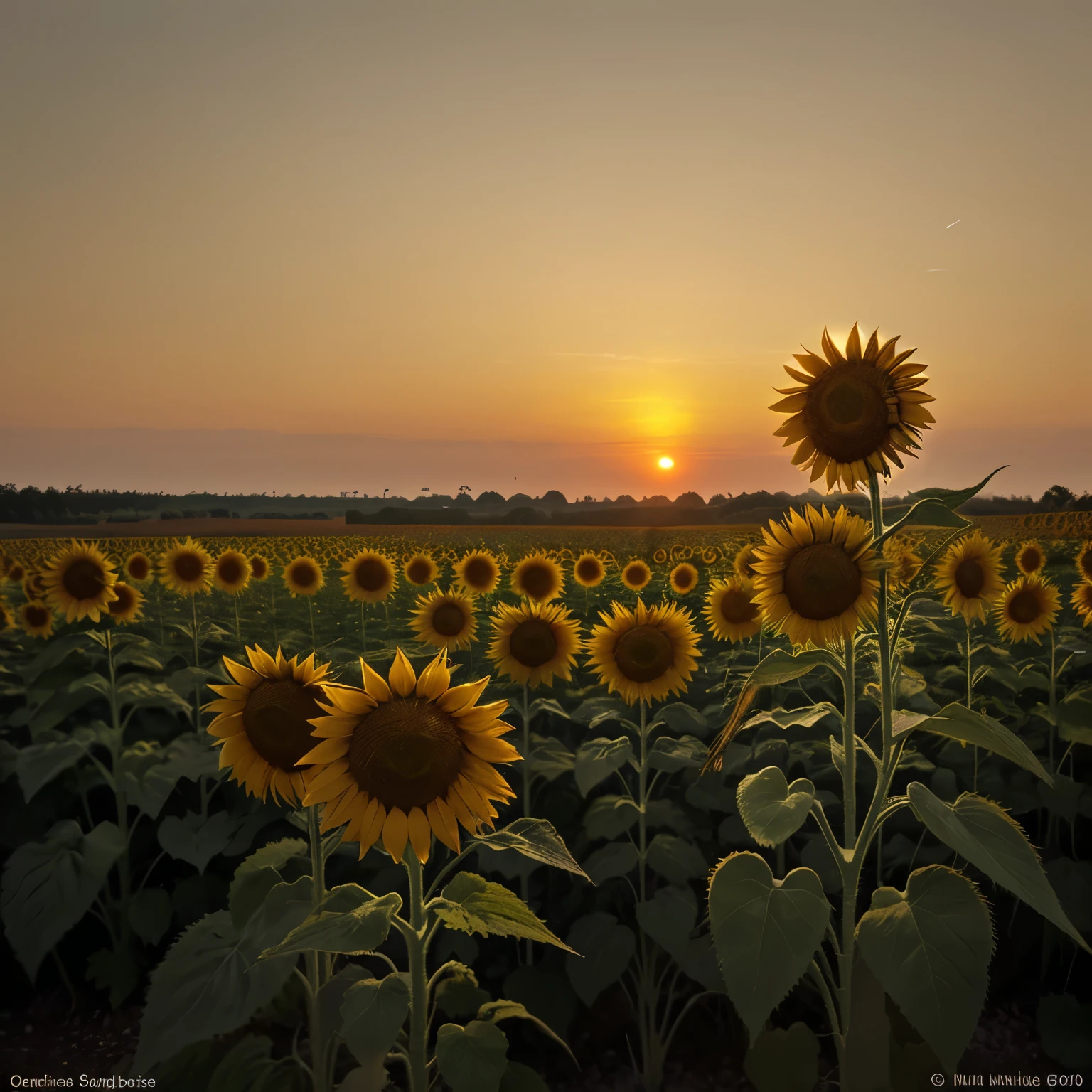 girasoles atardecer