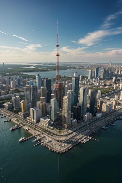 image of a city under construction, where the prefrontal cortex is the center of planning and decision making.