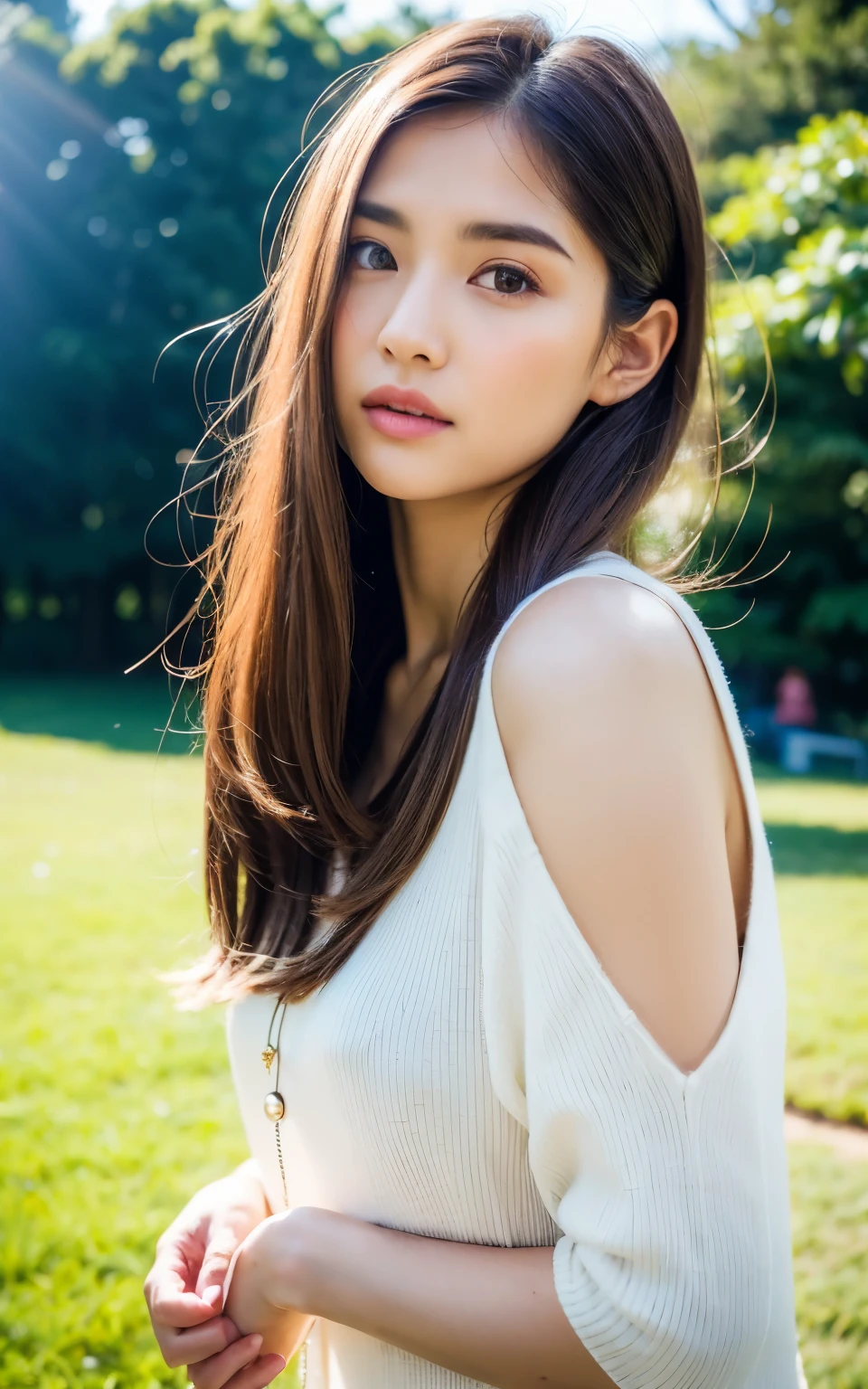 Close-up photo of a girl、Brown Hair、、Hot spring in the background、Natural hot springs, top quality、Realistic、Photorealistic、(Intricate details:1.2)、((Berry Short))、(Subtle details)、(Cinematic light、Top quality backlighting)、Clear lines、Sharp focus、A vivid face、Unity 8K Wallpaper with Detailed Face、Ultra-high resolution、(Photorealistic:1.4)、Looking at the audience、Whole Body Ezbian、On the street、(Casual wear)、(Whole Body Ezbian)、One woman