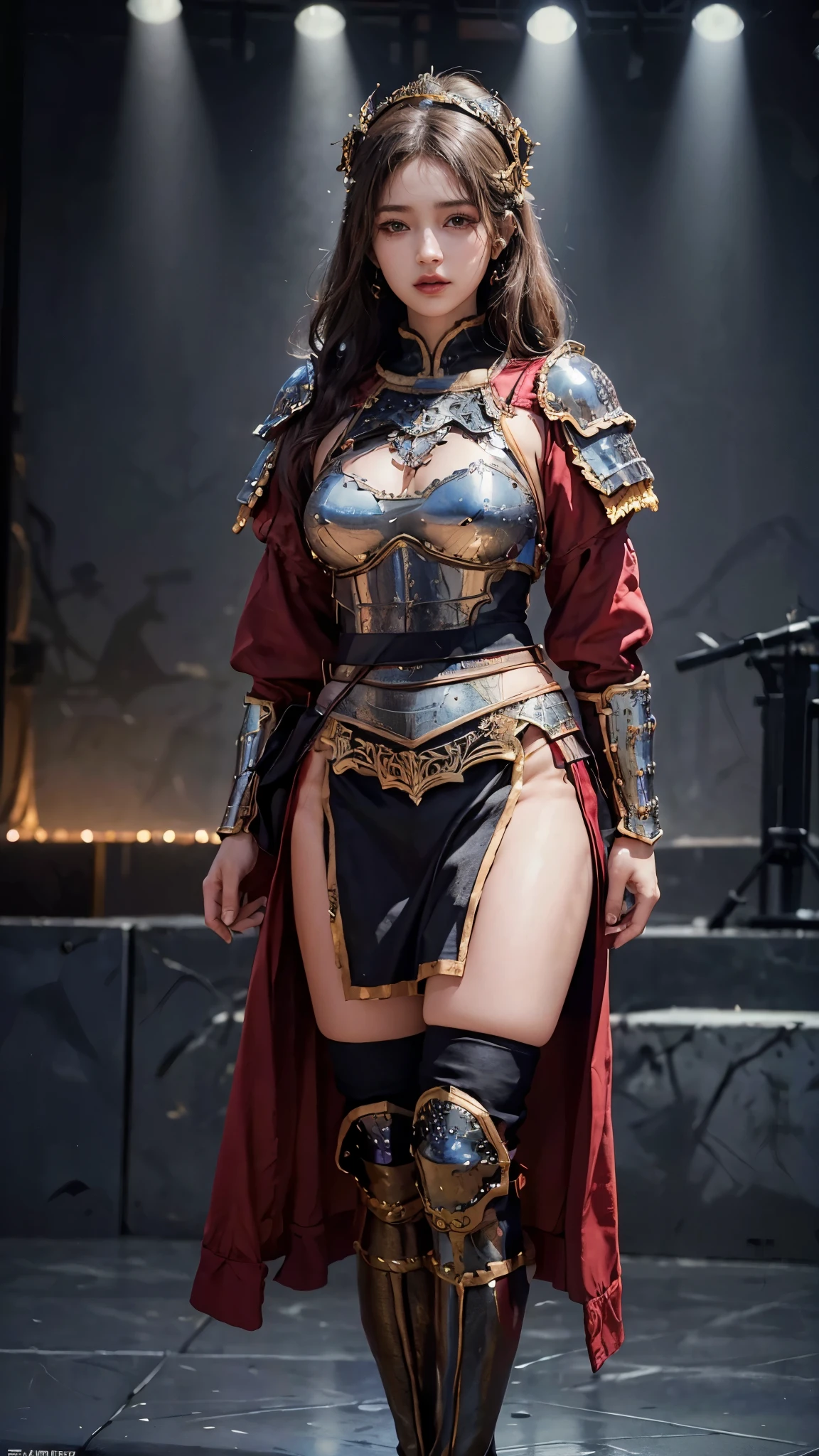 highres,absurdres,masterpiece,best quality,original,extremely detailed CG,extremely detailed wallpaper,perfect lighting,jitome,lips,makeup,standing on the stage,blurry background,
wh_chi_armor,