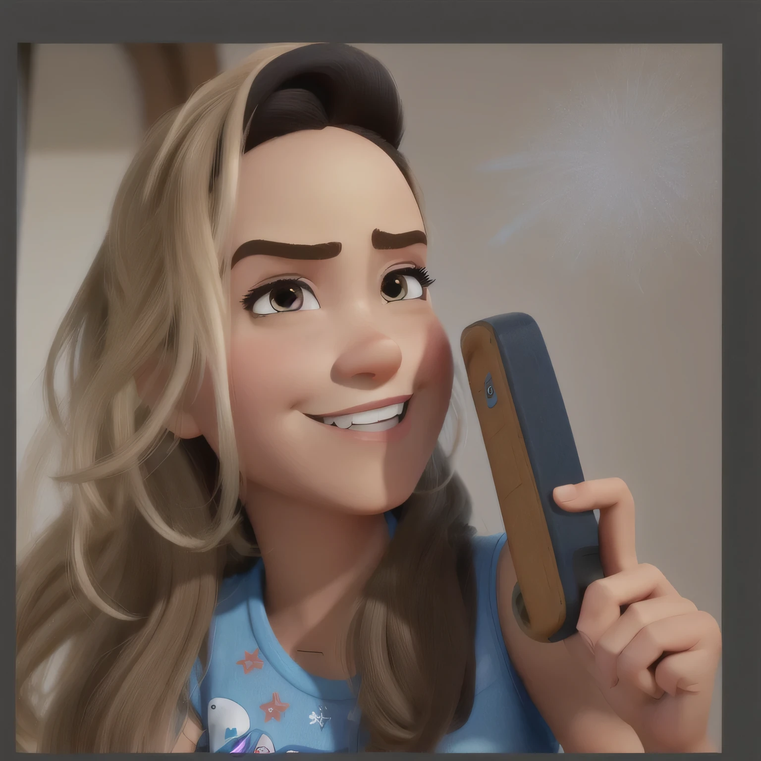 Uma mulher loira estilo disney pixar, alta qualidade, melhor qualidade