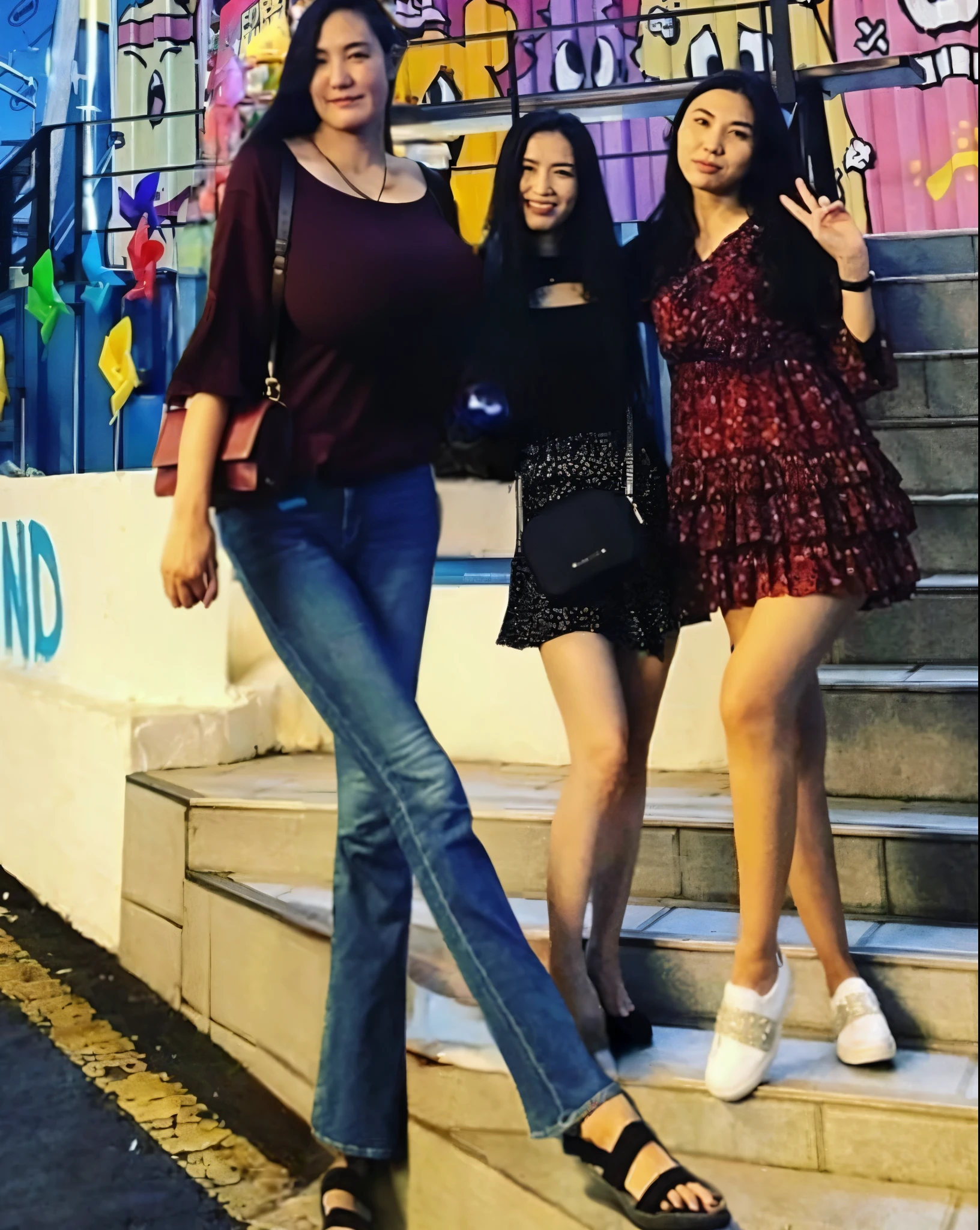 plain baggy shirt, purse, (big giant enormous oversized massive huge colossal breasts:1.5), (gigantic sagging breasts:1.5), (very long thick full hair), (extremely long wavy hair)