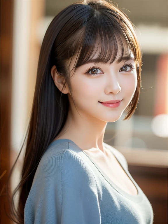 Tabletop, highest quality, profile, Very detailed, finely, High resolution, 8k wallpaper, Dynamic composition, Beautiful and detailed, Spring Fashion,Random Cute Hairstyles, Small breasts, Natural color lip, Random Idol Pose,Cute Smile,20-year-old girl、Beautiful and elaborate face、Perfect and beautiful face,Big eyes、Beautiful and elaborate face、Perfect and beautiful double eyelids、Blur the background、Perfect and beautiful face、Feminine poses、Blur the background、Slim face and figure、Blur the background、Facial Light、Bright lighting、Professional Lighting、Forward lighting、A kind smile、Model pose、