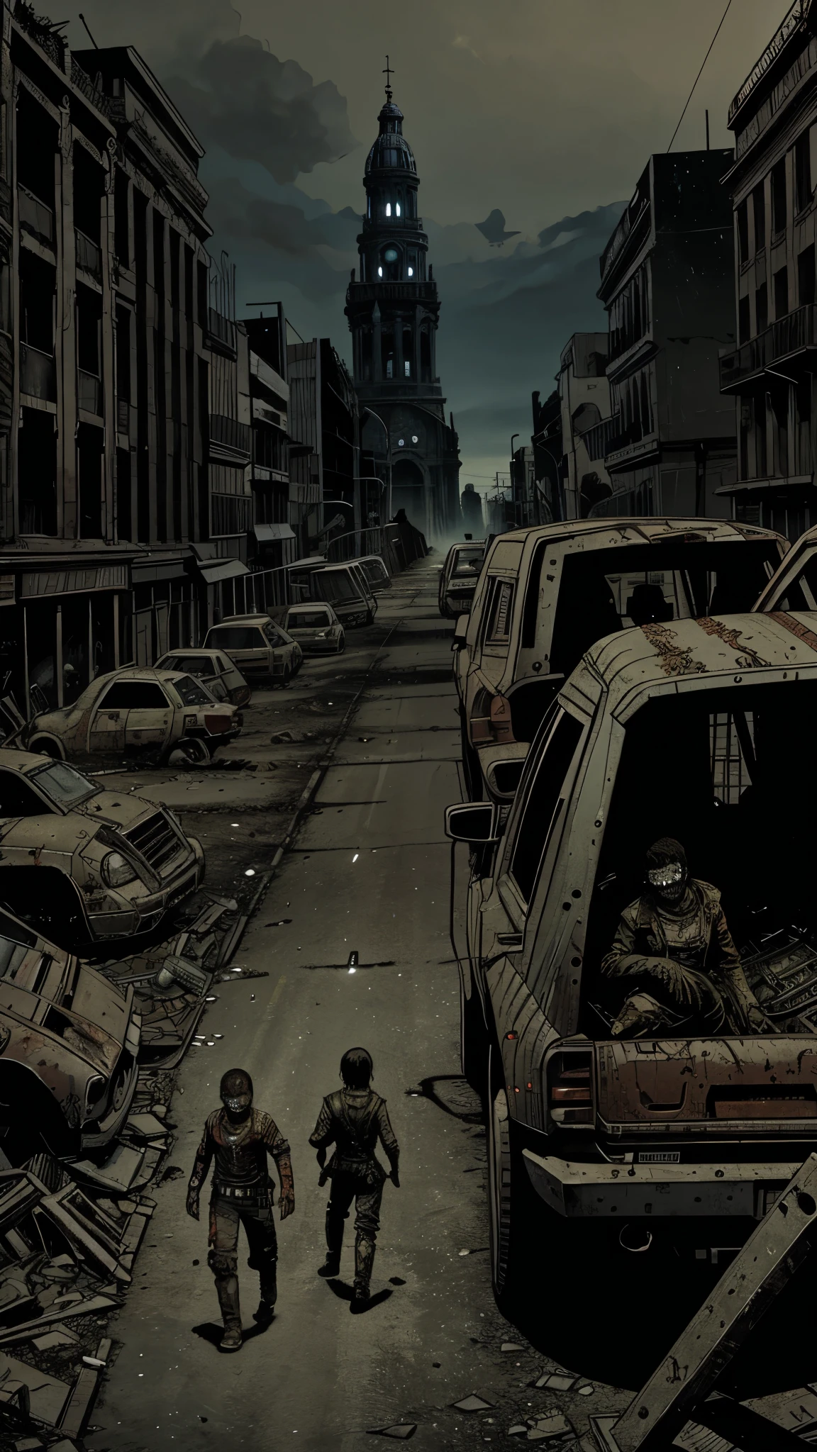 one boy and twenty girls. a post apocalyptic world. zombie apocalypse. Puebla city destroyed