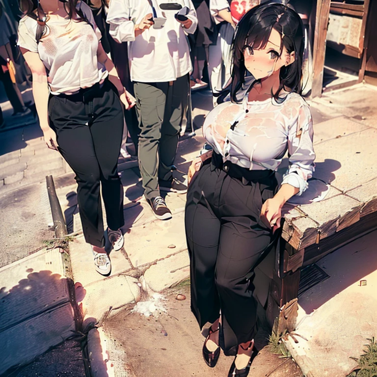 (must be follow these prompts:2),masterpiece, best quality, extremely detailed,photorealistic,(dry and harden seminal discharge united with her clothes:1.7),(one woman:2),(alone:1.5),(genuine japanese looks:1.5),(japanese pretty woman:1.5),(adult woman but girly looks:1.4),(girlish face:1.6),(casual clothes on:1.4),(adorable face:1.4),(in tokyo:1.4),(a little plump face:1.5),(a little tiny height:1.3),(a little fat legs:1.3),(a little short regs:1.2),(a little plump hip:1.3),(natural face:1.8),(hardened chino pants is vital for her:1.5),(remarkable hardened chino pants on:1.5),(usual face:1.6),(must be her chino pants on:1.5),(she looks like japanese idol:1.5),(do not cut out her clothes:1.5),(normal body structures:1.9),(displayed one woman on single picture:2),(irresistible voluptuous body style:1.5),(must be fully clothes on:1.8),(a little plump japanese woman:1.2),(viscously penetrated chino pants on her:1.3),(a little plumpy legs:1.3),(worst pennis ejaculated in her arsehole again and again but her chino pants on:1.7),(she is very tired to faint away but her clothes on:1.8),(she looks exhausted with viscously clothes on:1.8),(her booty is too frousy but her chino pants on:1.7),(viscously arsehole and vagina but her chino pants on:1.6),(she looks like a ta:1.7),(numerous cum in her vagina but her chino pants on:1.8),(unbelievably creampied but her chino pants on too much:1.8),(ejaculated in her pussy again and again but her chino pants on too much:1.9),(her vagina is like a seminal tunk but her chino pants on:1.3),(numerous cum on her crotch area behind her chino pants on too much:1.6),(too bad seminal odor:1.6),(oldest cum remains inner chino pants too much:1.9),(her chino pants thoroughly penetrated with oldest semen and a little dried too much:1.6),(her inner chino pants is viscous:1.9),(her arsehole is creampied but her chino pants on:1.8),(her arsehole is baggy after annual sex but her chino pants on too much:1.9),(oldest seminal stains increased:2)