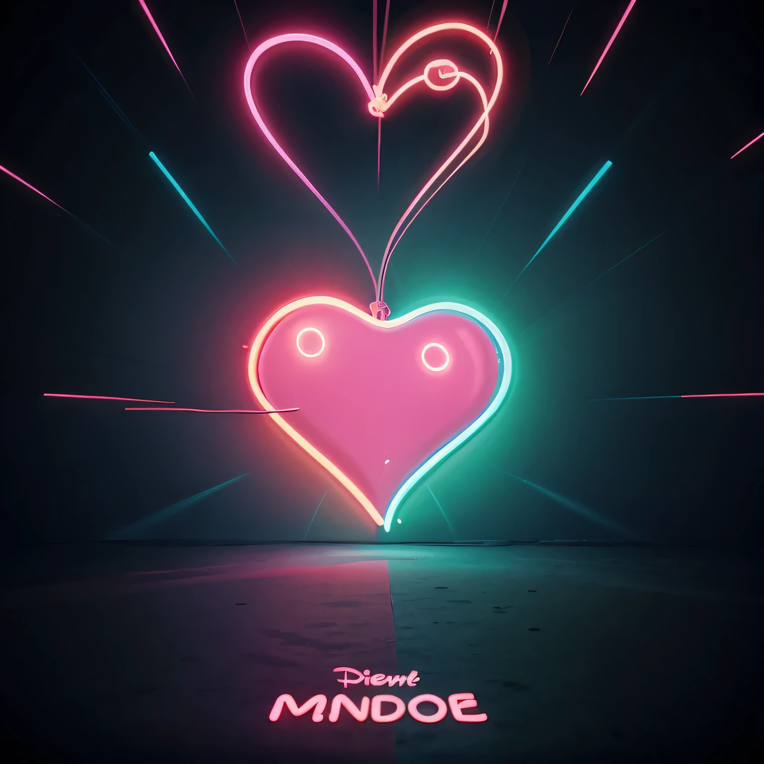 Heart in cartoon. com um texto em destaque "Mendigando Amor" with neon effect cartoon style hd animation