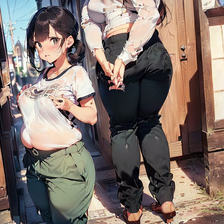(must be follow these prompts:2),masterpiece, best quality, extremely detailed,photorealistic,(dry and harden seminal discharge united with her clothes:1.7),(one woman:2),(alone:1.5),(genuine japanese looks:1.5),(japanese pretty woman:1.5),(adult woman but girly looks:1.4),(girlish face:1.6),(casual clothes on:1.4),(adorable face:1.4),(in tokyo:1.4),(a little plump face:1.5),(a little tiny height:1.3),(a little fat legs:1.3),(a little short regs:1.2),(a little plump hip:1.3),(natural face:1.8),(hardened chino pants is vital for her:1.5),(remarkable hardened chino pants on:1.5),(usual face:1.6),(must be her chino pants on:1.5),(she looks like japanese idol:1.5),(do not cut out her clothes:1.5),(normal body structures:1.9),(displayed one woman on single picture:2),(irresistible voluptuous body style:1.5),(must be fully clothes on:1.8),(a little plump japanese woman:1.2),(viscously penetrated chino pants on her:1.3),(a little plumpy legs:1.3),(worst pennis ejaculated in her arsehole again and again but her chino pants on:1.7),(she is very tired to faint away but her clothes on:1.8),(she looks exhausted with viscously clothes on:1.8),(her booty is too frousy but her chino pants on:1.7),(viscously arsehole and vagina but her chino pants on:1.6),(she looks like a ta:1.7),(numerous cum in her vagina but her chino pants on:1.8),(unbelievably creampied but her chino pants on too much:1.8),(ejaculated in her pussy again and again but her chino pants on too much:1.9),(her vagina is like a seminal tunk but her chino pants on:1.3),(numerous cum on her crotch area behind her chino pants on too much:1.6),(too bad seminal odor:1.6),(oldest cum remains inner chino pants too much:1.9),(her chino pants thoroughly penetrated with oldest semen and a little dried too much:1.6),(her inner chino pants is viscous:1.9),(her arsehole is creampied but her chino pants on:1.8),(her arsehole is baggy after annual sex but her chino pants on too much:1.9),(oldest seminal stains increased:2)