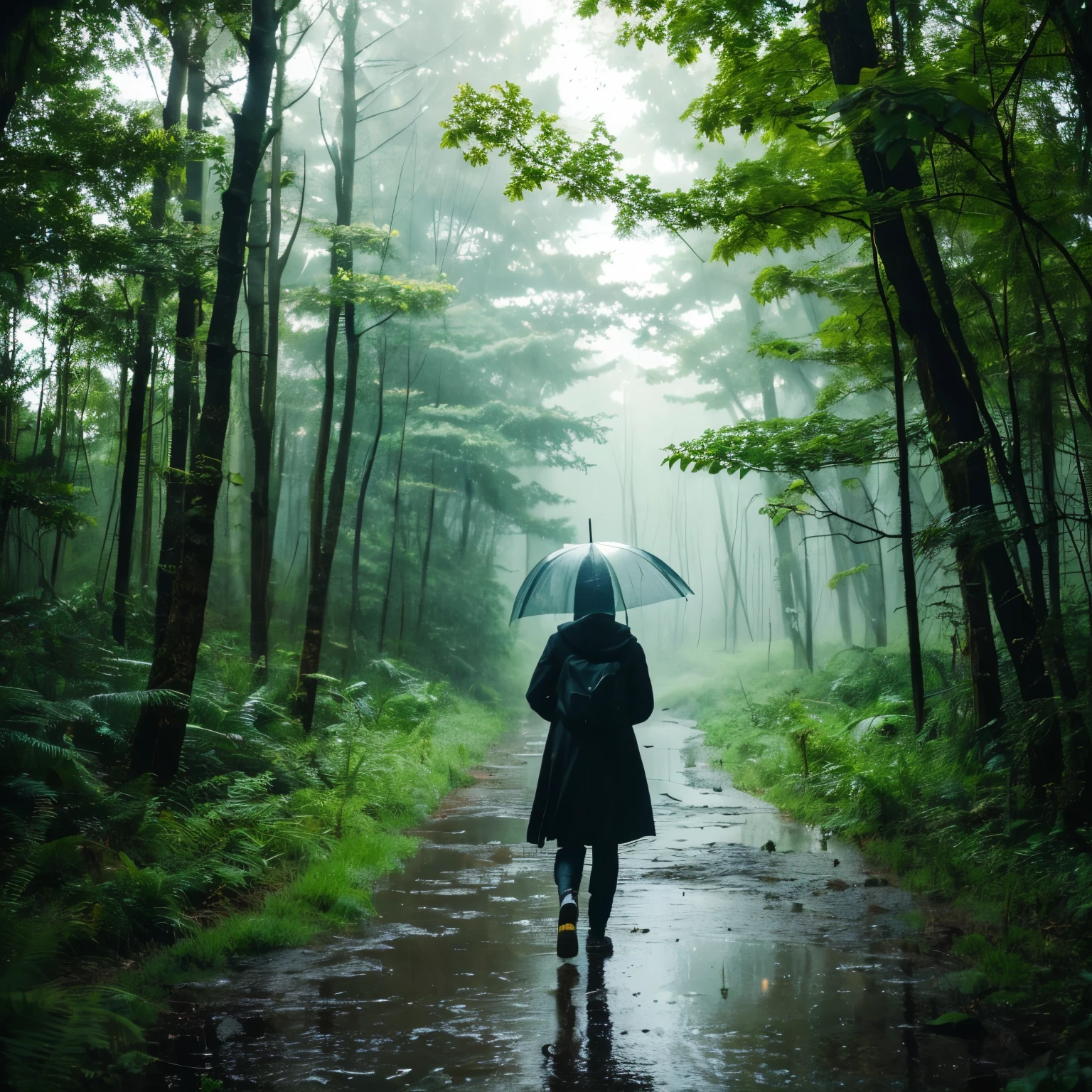 Rain in forest