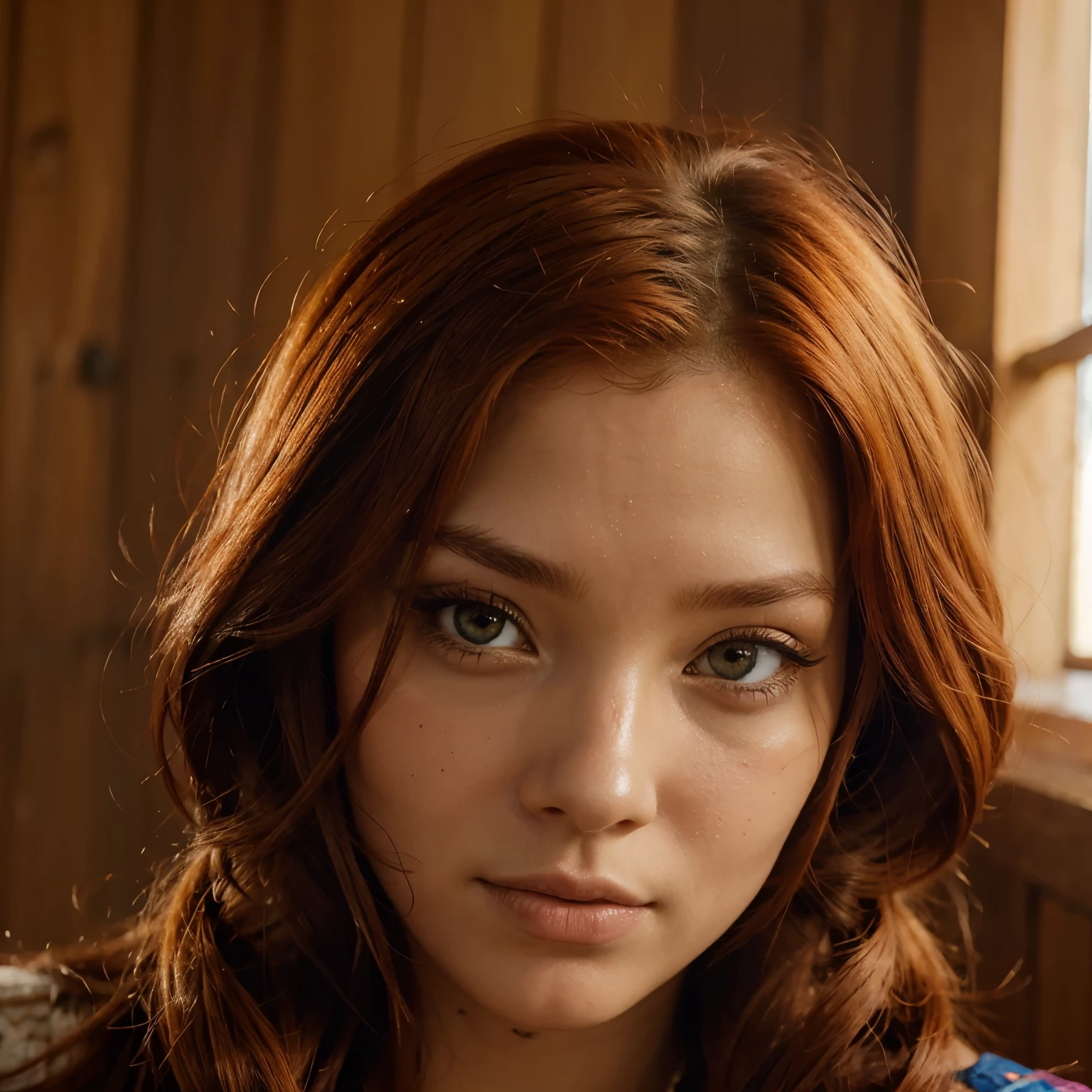 Desenho animado de uma ruiva com cabelo cacheados e cores ruivas, pele branca com sardas no rosto