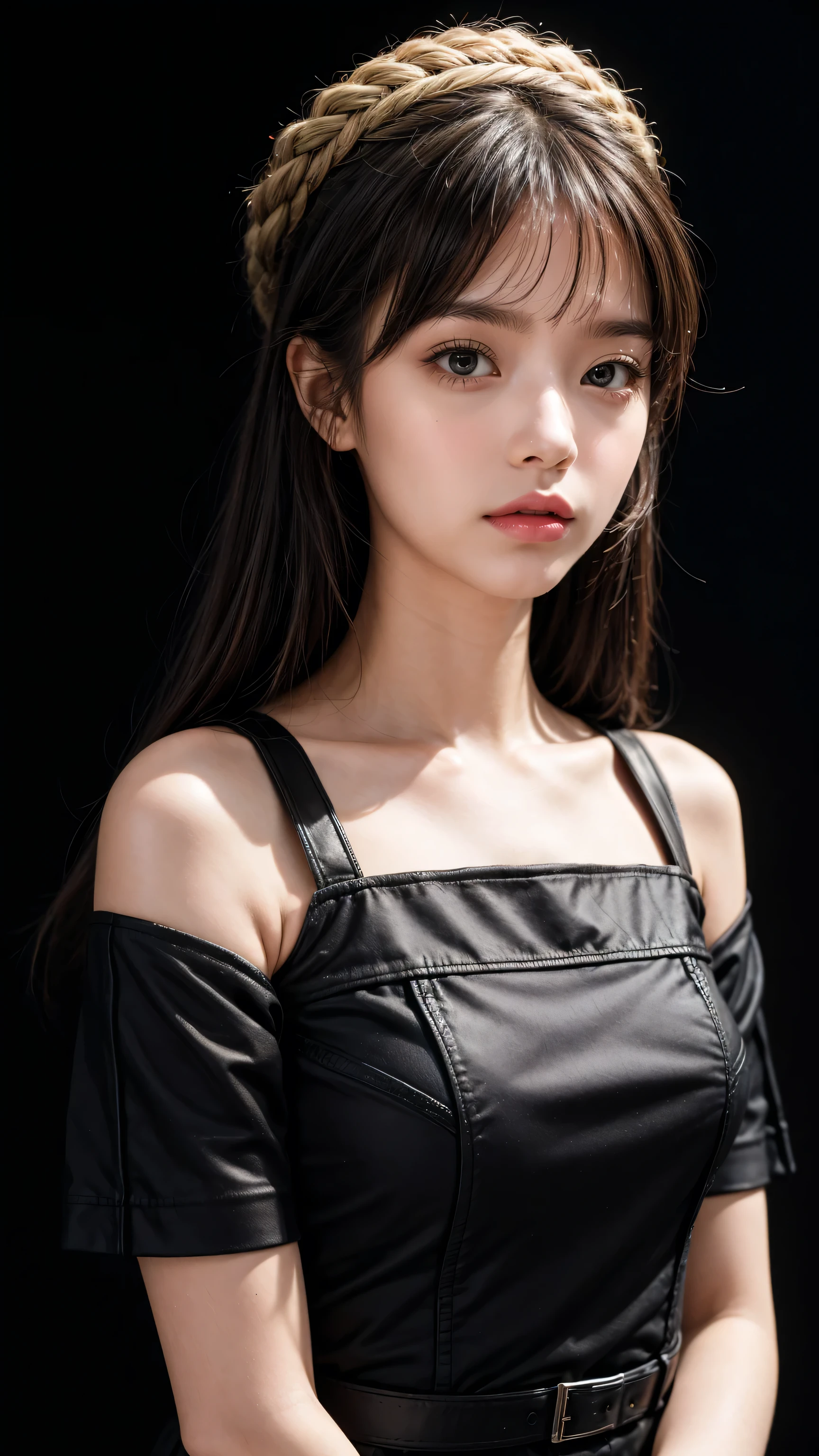 , (masterpiece:1.3), ((the best_quality)), (absurd), 1 Girl, portrait, simple_background, Black_background,