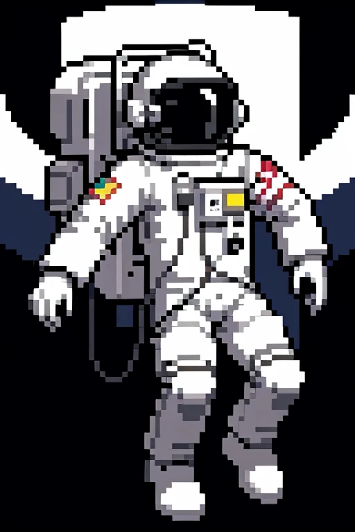 Make a ghost astronaut wandering in space