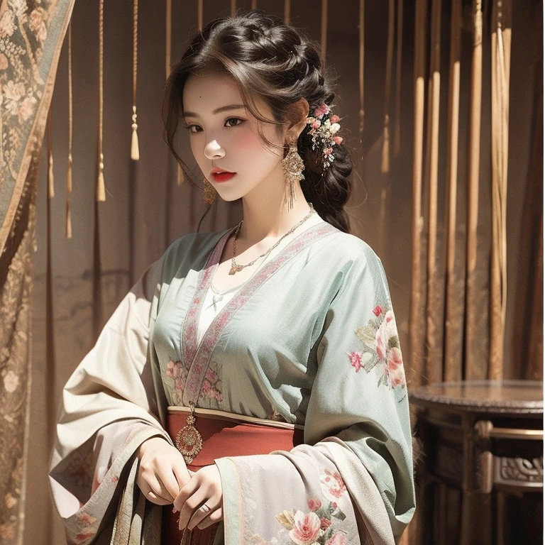 (masterpiece, highest quality, highest quality, Official Art, beautifully、aesthetic:1.2),(One girl),Very detailed,colorful,Most detailed,masterpiece,highest quality,One girl,alone,Chinese clothing,Chinese style, Shine, Holding a sword, Dance,