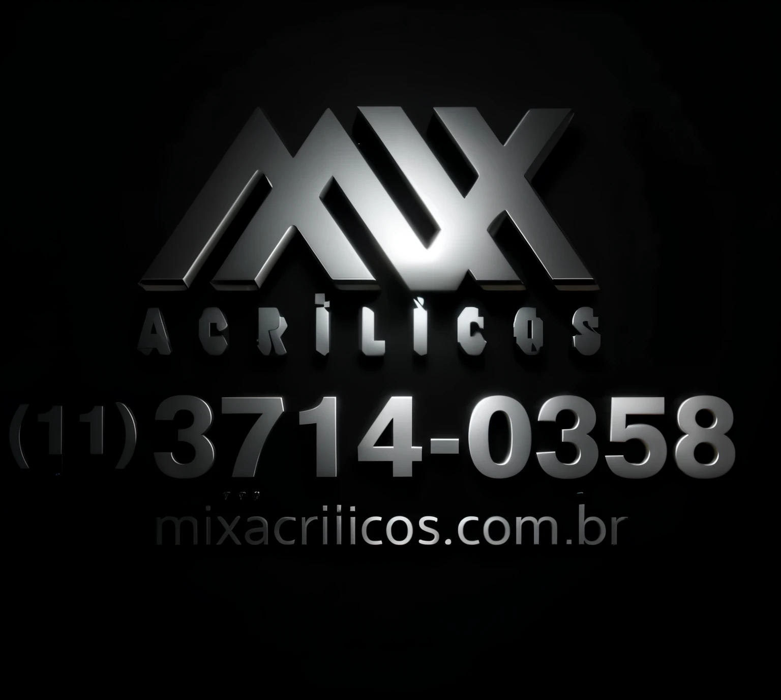 Create in maximum vector letters in brushed steel color and black background sharp image in 4k