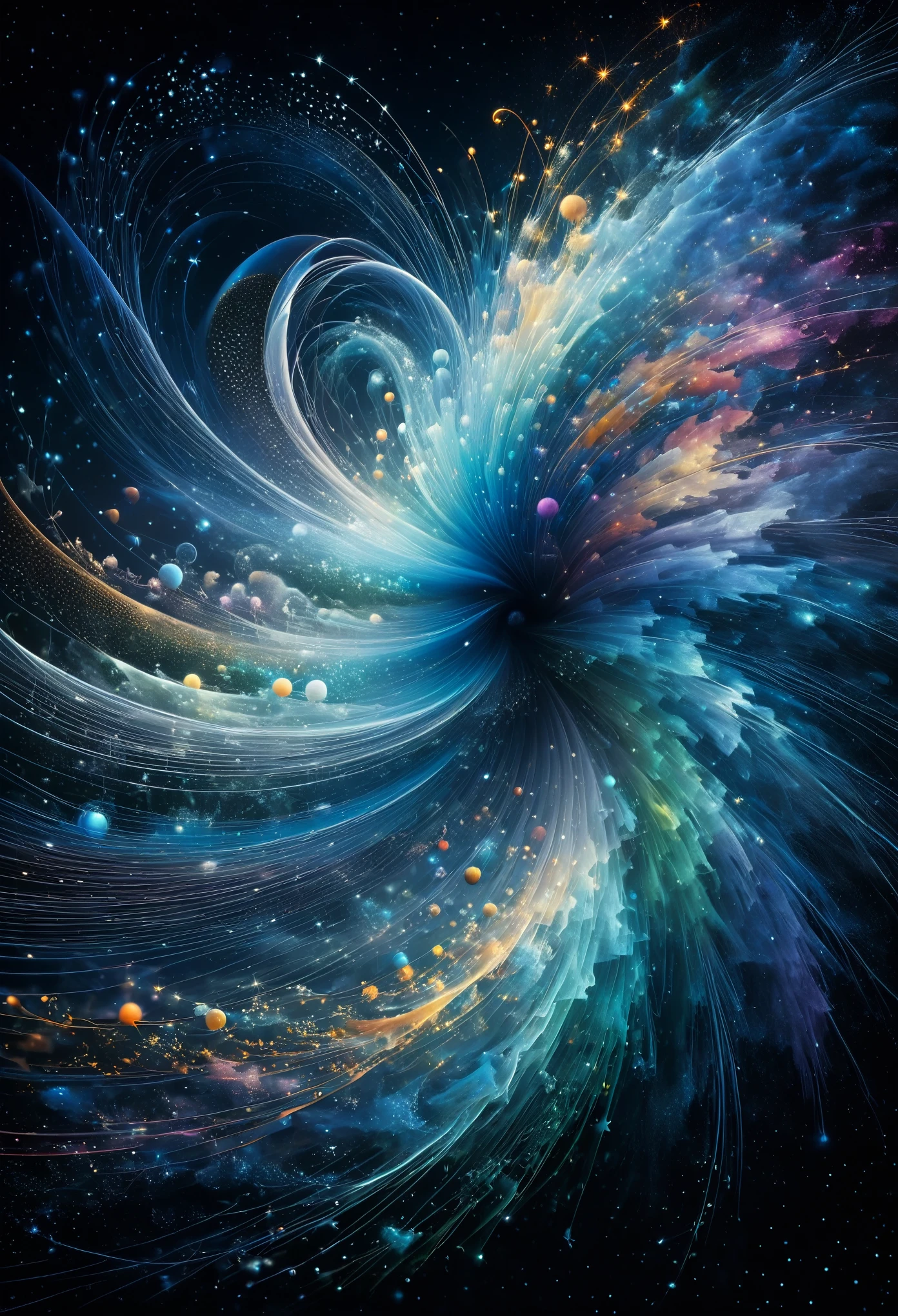 Quantum particles dance in ethereal patterns, blurring the lines between physics and art.