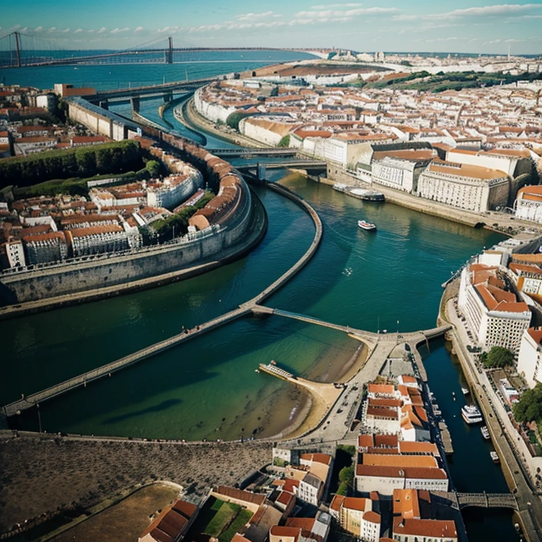 6 images of Lisbon in all seasons, landscape only, high definition instagram pattern.