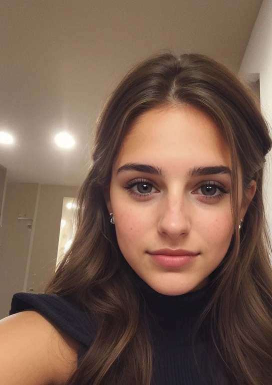 un selfie de una mujer joven y bonita, taken with iphone camera