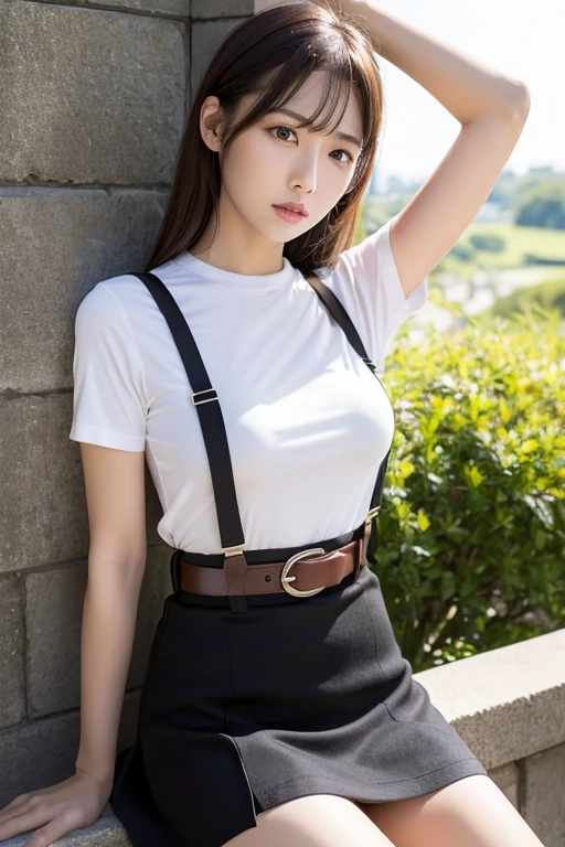 masterpiece、top-quality、The ultra -The high-definition、、colourfull、flat-colors、depth of fields、lens flare 1 girl、、Brown hair、watching at viewers Black Cutter Shirt a belt black suspenders Social OL ample bosom a miniskirt Face sitting
Waiting to start Armpit sweat perspiring Side of both hands huge-breasted Knee height near the wall Niso Stockings garterbelts