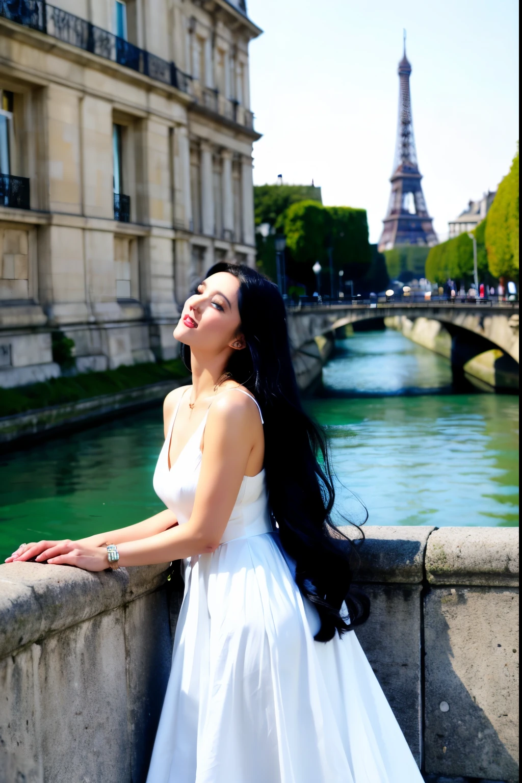 fanbingbing face,Fan Bingbing figure,(Good Hand,Perfect hands),
posture,Supermodel,
On the streets of Paris, There is a kind of beauty in walking alone, It seems that she has become the beautiful scenery of this romantic city. Her bright Smile exudes an elegant charm that makes people stop and admire.The streets and alleys of Paris are full of rich artistic atmosphere. Beautiful women walking through the gallery, Enjoy art from all genres. Her eyes sparkled,It’s as if she is having a conversation with these paintings..Sunset, The whole city is bathed in golden light. Beautiful woman sitting by the Seine, Gazing at the Eiffel Tower in the distance. Her eyes were filled with desire and longing. The river flows slowly under her feet, It seems to tell the romantic story of this city..She was wearing a red dress,It contrasts beautifully with its surroundings, Highlighting her elegant temperament. Her long hair flutters in the wind, Blending in with the city atmosphere.
This photo is full of romance and beauty, The presence of beauties makes the whole city shine with a different light. She fits in perfectly with the city, Create a beautiful painting that is unforgettable.
(Black Hair:1.34),
(White Dress:1.9),(White skin,),(View:1.34)
Smile,
(Looking at the audience),
Supermodel,
(Depth of Field:1.69),(long term exposure:1.2),(Dynamic movement:1.13),(Extreme Aestheticism:1.93),Official Art,First-person perspective,Blurred background,(Professional photographer:1.5),
(8k, original photo, best quality, masterpiece:1.2), (Practical, photo-Practical:1.85), (Super detailed:1.5), high resolution