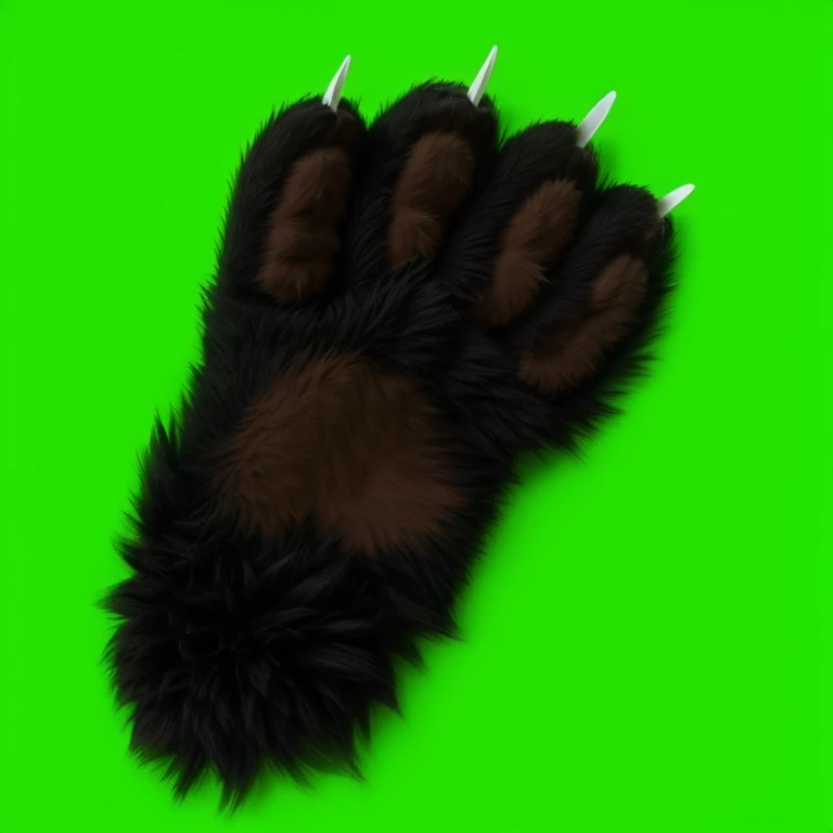 Animal paws, anthro paws, fluffy paws, brown beans, four finger, realistic fur, detailed fur, black fur, white nails, perfect light, perfect shadow, hd quality, 4k quality