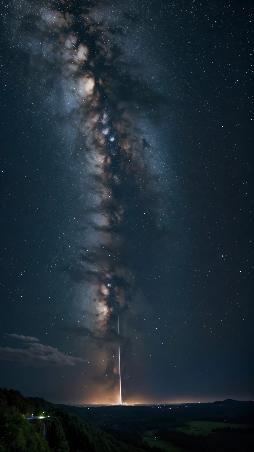 The waterfall drops three thousand feet,I suspect it is the Milky Way falling from the sky。