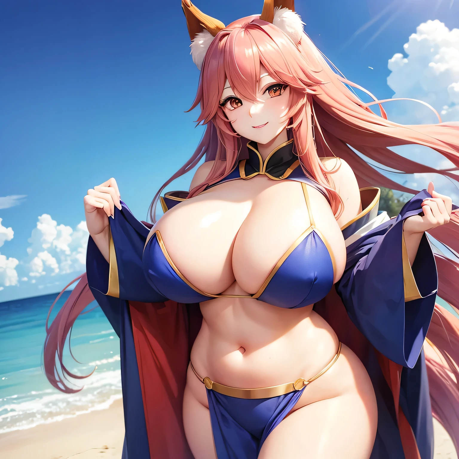 tamamo plump super breasts Big waist