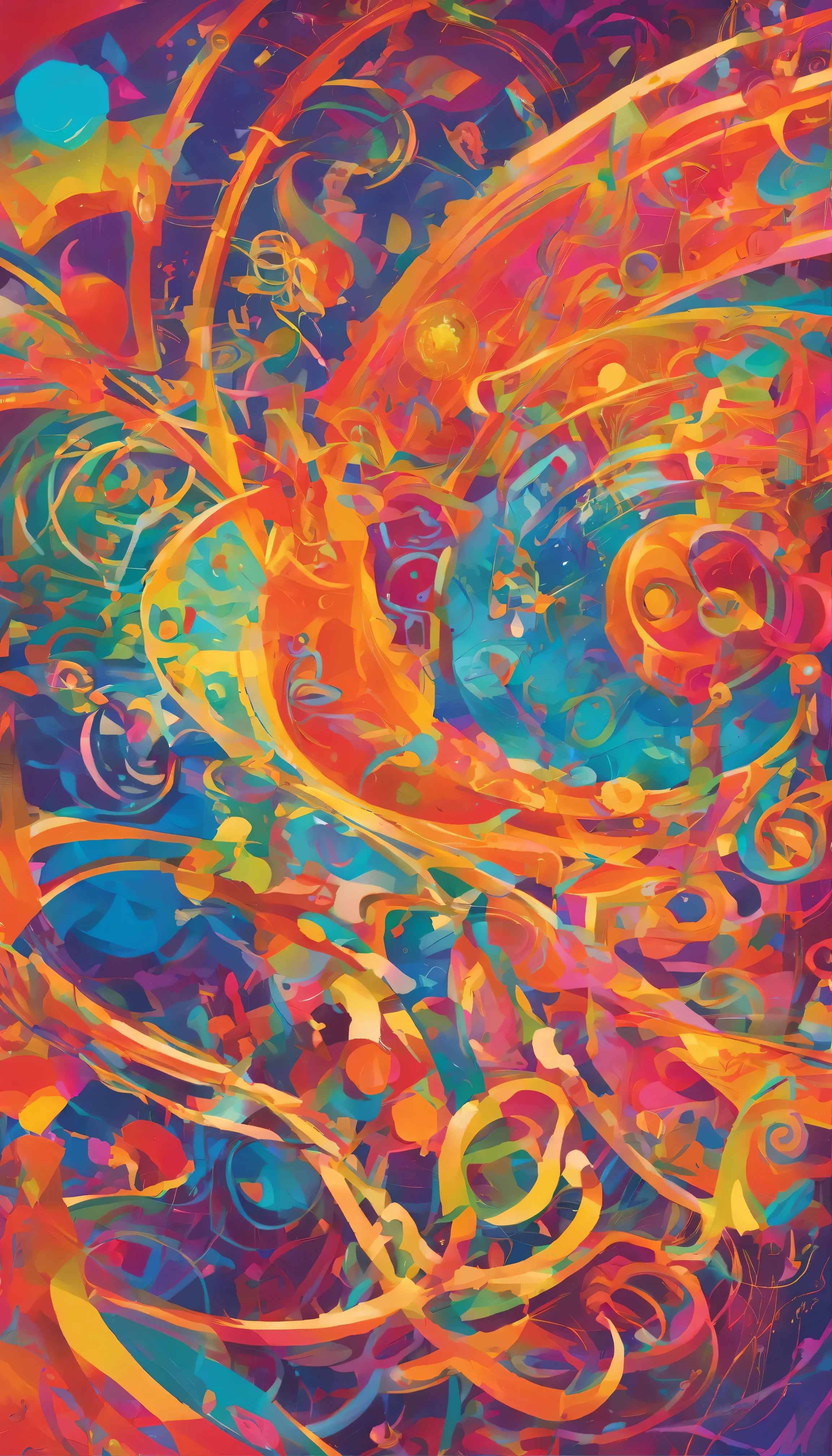 In this captivating depiction、Follows the laws of the universe, The essence of artificial intelligence is vividly expressed.、Complex symbols and luminous circuits intertwine in harmony.、It displays a striking convergence with a rich and fascinating array of vibrant and captivating colors.。The brilliance of AI digital geometry、Its vibrant palette is perfectly balanced against a captivating backdrop.、It's a visually stunning and thought-provoking masterpiece.。From the sharp edges of the circuits to the dynamic interplay of light and shadow、This piece is made with great attention to detail.、Elevated to the pinnacle of digital illustration、leaves a lasting impression on the viewer。