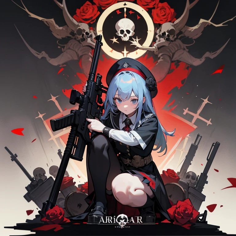 Arius Branch School、Arians Squat、School emblem with skull and roses、Gun Society、Girl Soldier、Brutal、Heavy Past、dark