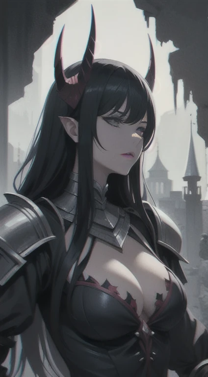 Destroyed Fortress, mutated, elder devil, queen, female creature, armor, bandages,