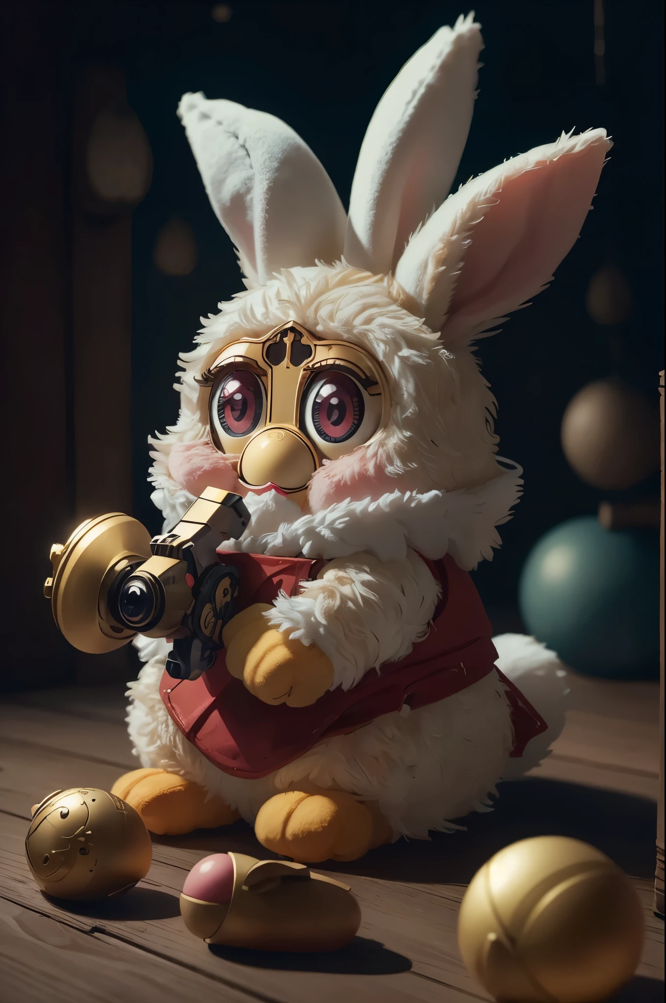 8K, rabbit, (furby toy: 1.2), cute, very vague, (detailed background),rating_safe