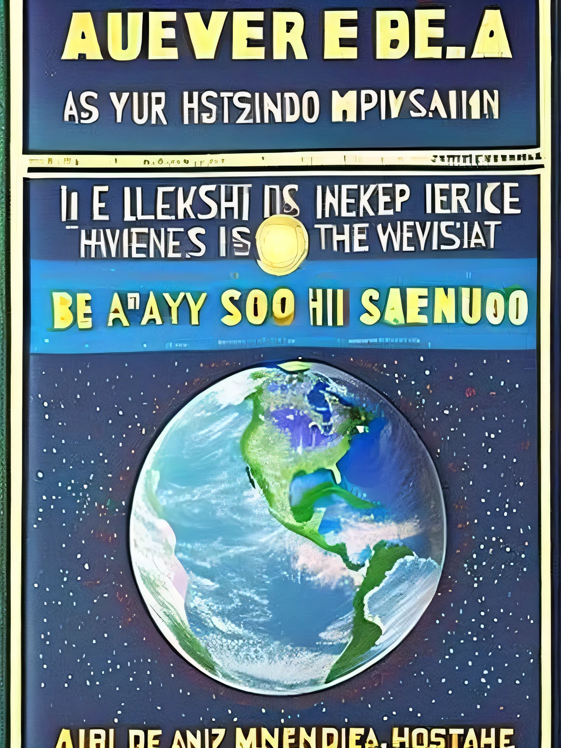 A genderless human standing on planet Earth, titulo en grande "Idea de una Historia Universal en Sentido Cosmopolita"