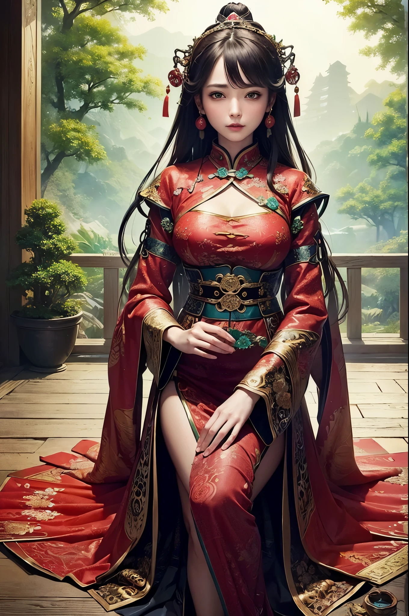(masterpiece, top quality, best quality, official art, beautiful and aesthetic:1.2), (1girl:1.3), extreme detailed,(fractal art:1.3),colorful,highest detailed,chinese ancient style,(chinese clothes:1.2),