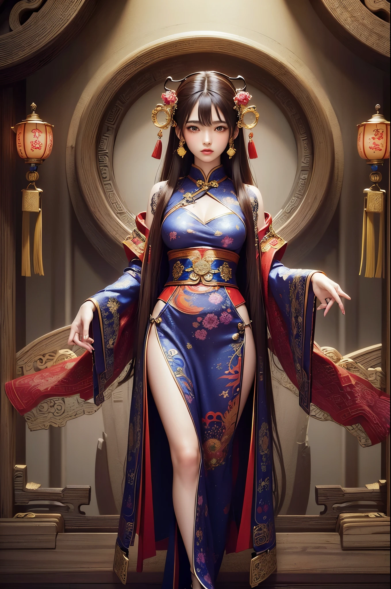 (masterpiece, top quality, best quality, official art, beautiful and aesthetic:1.2), (1girl:1.3), extreme detailed,(fractal art:1.3),colorful,highest detailed,chinese ancient style,(chinese clothes:1.2),