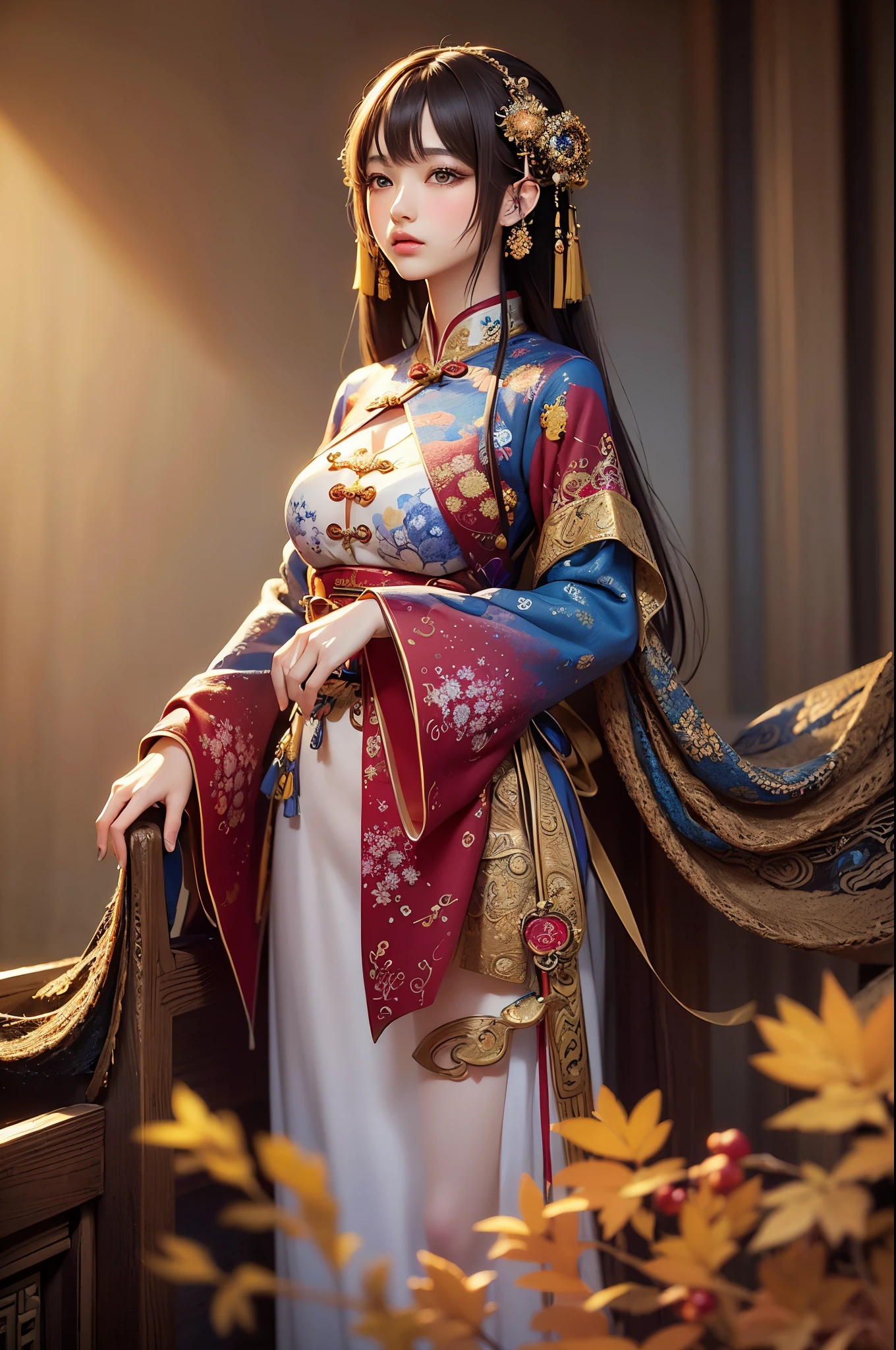 (masterpiece, top quality, best quality, official art, beautiful and aesthetic:1.2), (1girl:1.3), extreme detailed,(fractal art:1.3),colorful,highest detailed,chinese ancient style,(chinese clothes:1.2),