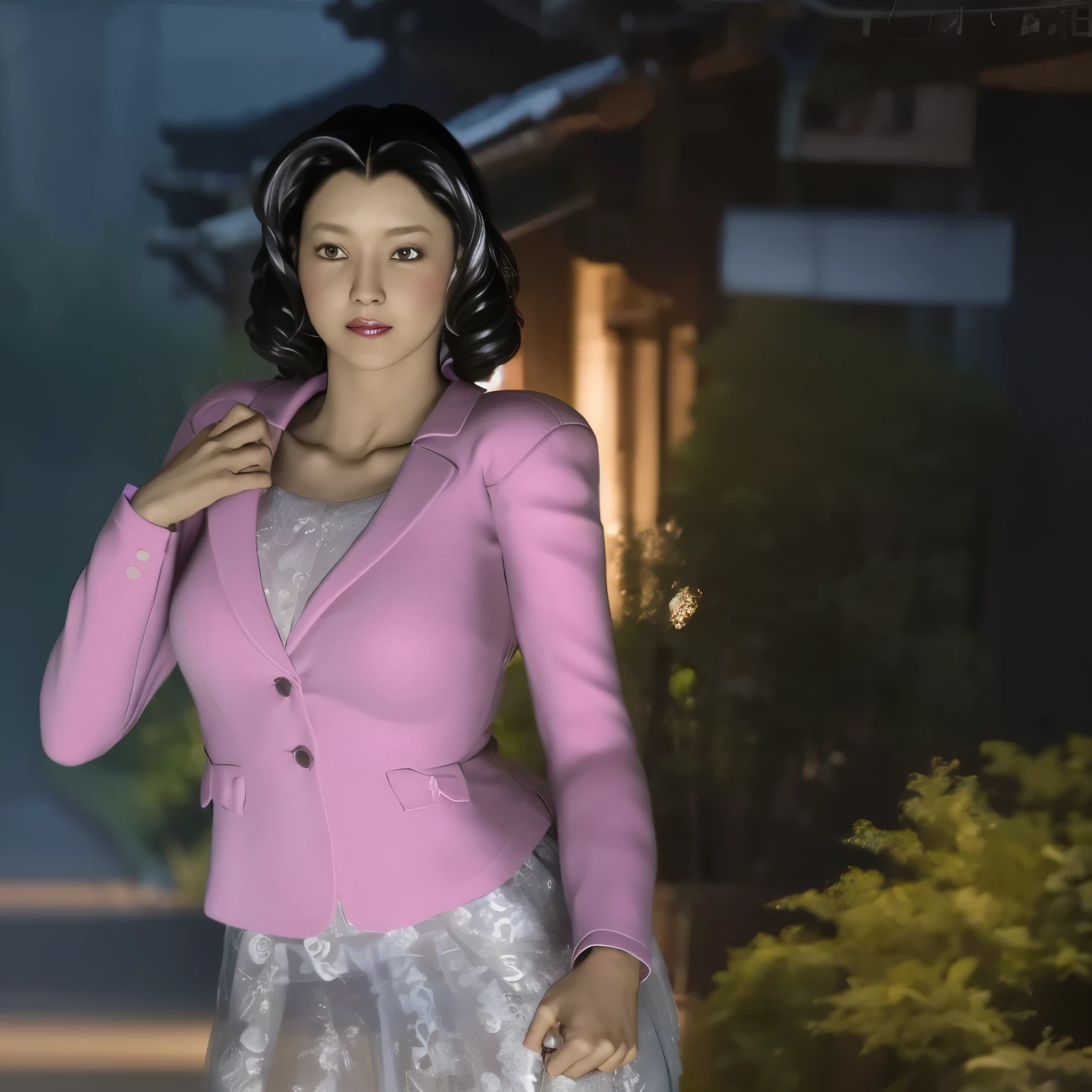 (8k, highest quality, masterpiece:1.2), (Realistic, photo-Realistic:1.37), Very detailed,highest quality, Ultra-high resolution, Professional Lighting, Photon Mapping, Radio City, Physically Based Rendering, Cinema Lighting, Late night roads,Written boundary depth, Sharp focus,Street lamp light、Good composition,(Bokeh:1.2) 1 girl,alone,(whole body), (Mouth closed),Beautiful Eyes,Beautiful thighs、 Temporarily stop, Tight waist,Japanese women, Black Hair,Messy Hair,Hair blowing in the wind,(Ulzzang-6500:1.2) Mix 4, 25-year-old female、