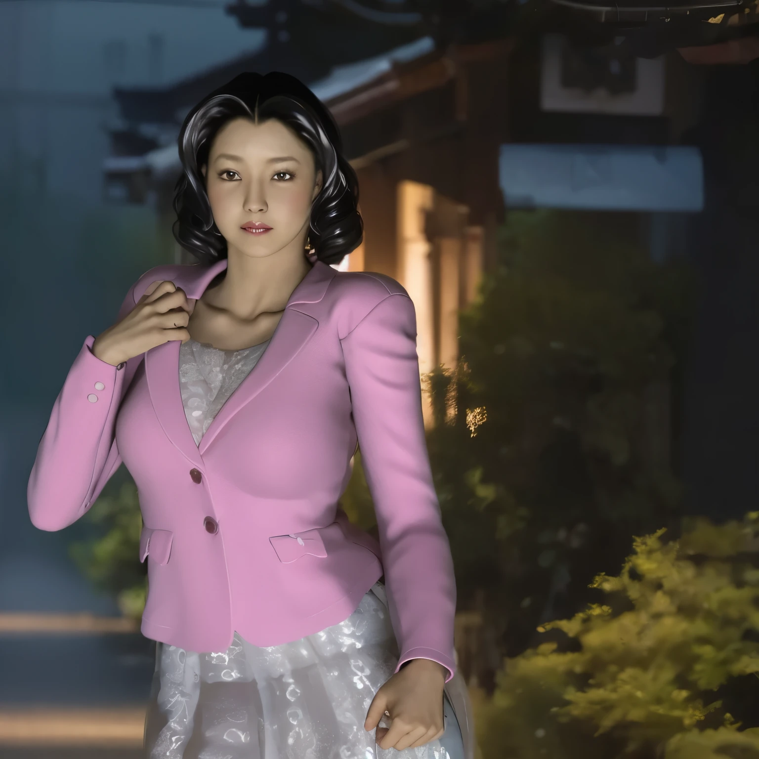 (8k, highest quality, masterpiece:1.2), (Realistic, photo-Realistic:1.37), Very detailed,highest quality, Ultra-high resolution, Professional Lighting, Photon Mapping, Radio City, Physically Based Rendering, Cinema Lighting, Late night roads,Written boundary depth, Sharp focus,Street lamp light、Good composition,(Bokeh:1.2) 1 girl,alone,(whole body), (Mouth closed),Beautiful Eyes,Beautiful thighs、 Temporarily stop, Tight waist,Japanese women, Black Hair,Messy Hair,Hair blowing in the wind,(Ulzzang-6500:1.2) Mix 4, 25-year-old female、