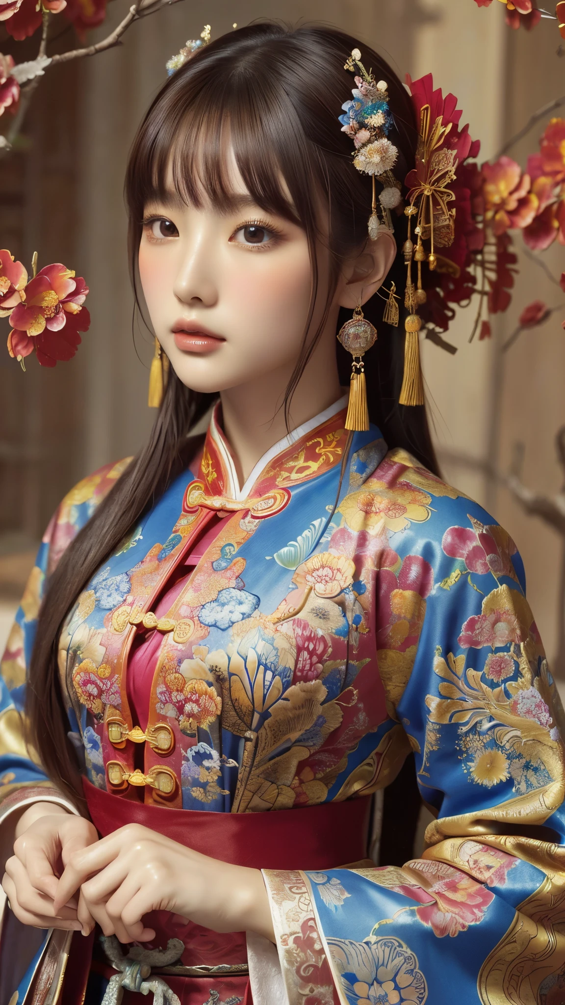 (masterpiece, top quality, best quality, official art, beautiful and aesthetic:1.2), (1girl:1.3), extreme detailed,(fractal art:1.3),colorful,highest detailed,chinese ancient style,(chinese clothes:1.2),