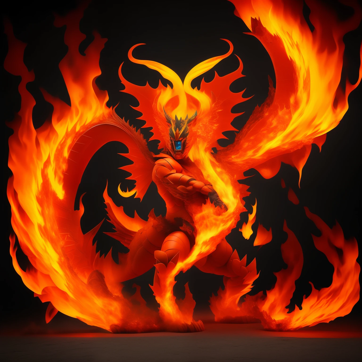 In the captivating realm of Ben 10, a flame dragon transfigured from the Omnitrix bears an unpronounceable name and showcases mesmerizing features. With an imposing stature, this mythical creature boasts mini volcanoes erupting on its back, showering the surroundings with molten lava. A fiery spectacle, the dragon's wings emit radiant flames, igniting the air with their intensity. The physique exudes high-quality details, as if delicately painted in a pixel art masterpiece, with each scale and flame flicker conveyed in breathtaking clarity. This fluid, dynamic pose perfectly encapsulates the essence of Ben