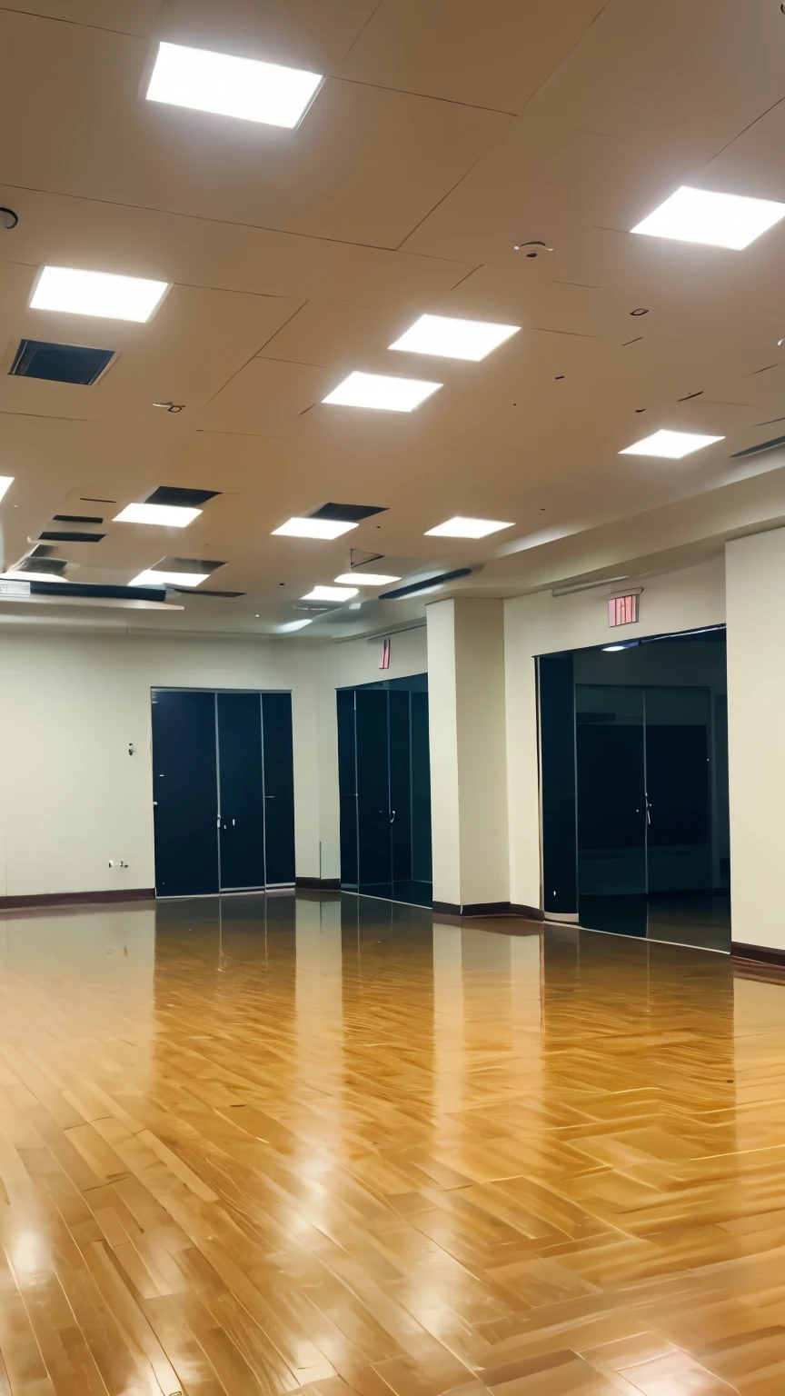 high rise big open dancing practice studio and there is nobody practicing